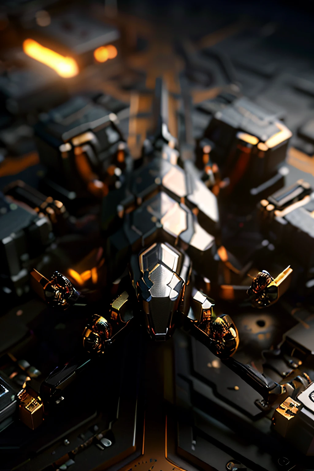 tmasterpiece,best qualtiy,high high quality,A high resolution),Heavy weapons,mechs,full bodyesbian,mkscorpion,Huge pliers,C4D,Blander,3D,orange tint,computer chip,ultra-high definition texture details,Special effect,critters,Eight legs