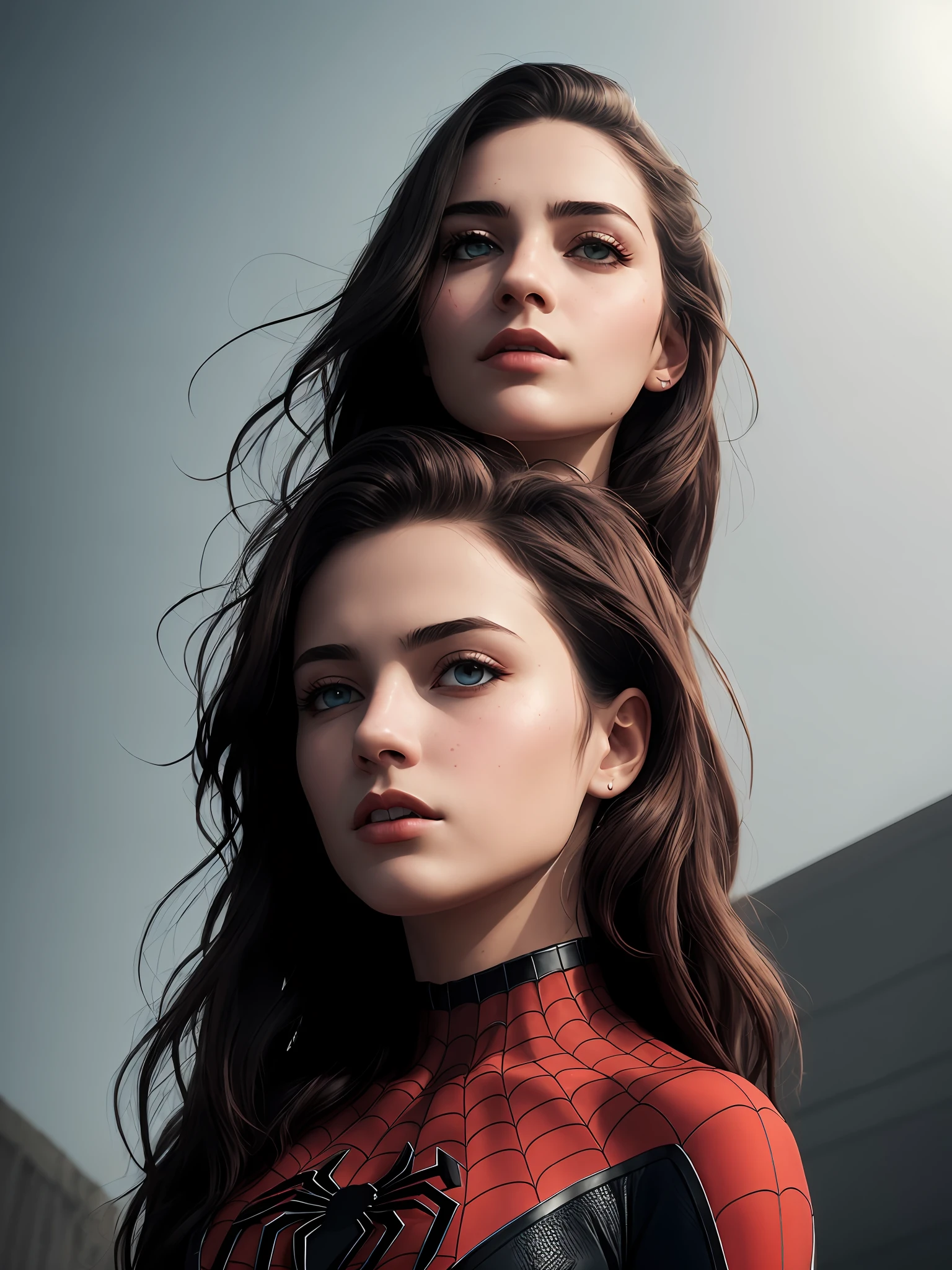 (1girl:1.3), solo, (((extremely detailed face))),(((extremely detailed eyes and face))),beautiful detailed eyes,body-parts__, official art, unified 8k wallpaper, super detailed, beautiful and aesthetic, beautiful, masterpiece, best quality, raw, masterpiece, super fine photo, best quality, super high resolution, photorealistic realism, sunlight, full body portrait, amazing beauty,, dynamic pose, delicate face, vibrant eyes, (from the front), she is wearing a Spider-man suit, red and black color scheme, spider, very detailed abandoned warehouse background, Detailed face, detailed complex busy background, messy, gorgeous, milky white, highly detailed skin, realistic skin details, visible pores, sharp focus, volumetric fog, 8k uhd, DSLR, high quality, film grain, fair skin, photo realism, lomography, huge metropolis in future dystopia, seen from below, translucent