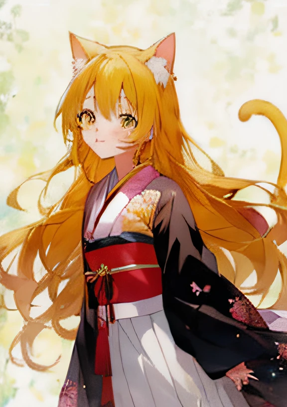 Anime, A girl wearing a cat's tail kimono, cute anime catgirl, Blonde anime girl with long hair, beautiful anime catgirl, Anime girl with long hair, Very beautiful anime cat girl, anime catgirl, anime girl with cat ears, cute anime waifu in a nice dress, Cute anime style, up of young anime girl, anime cat, Cute anime girl