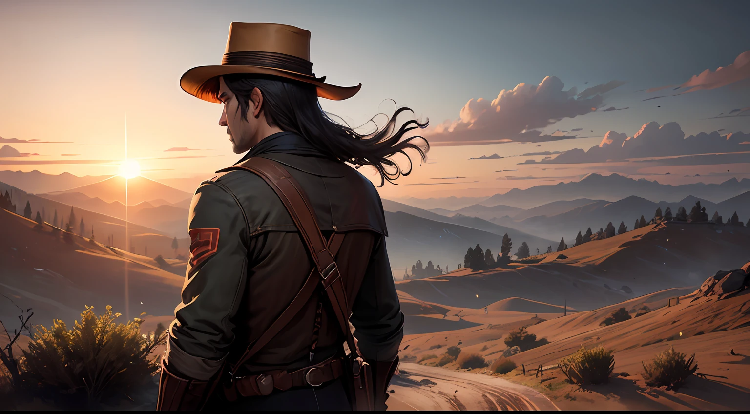 Ancient wind,eventide,wilderness,Red Dead Redemption 2。