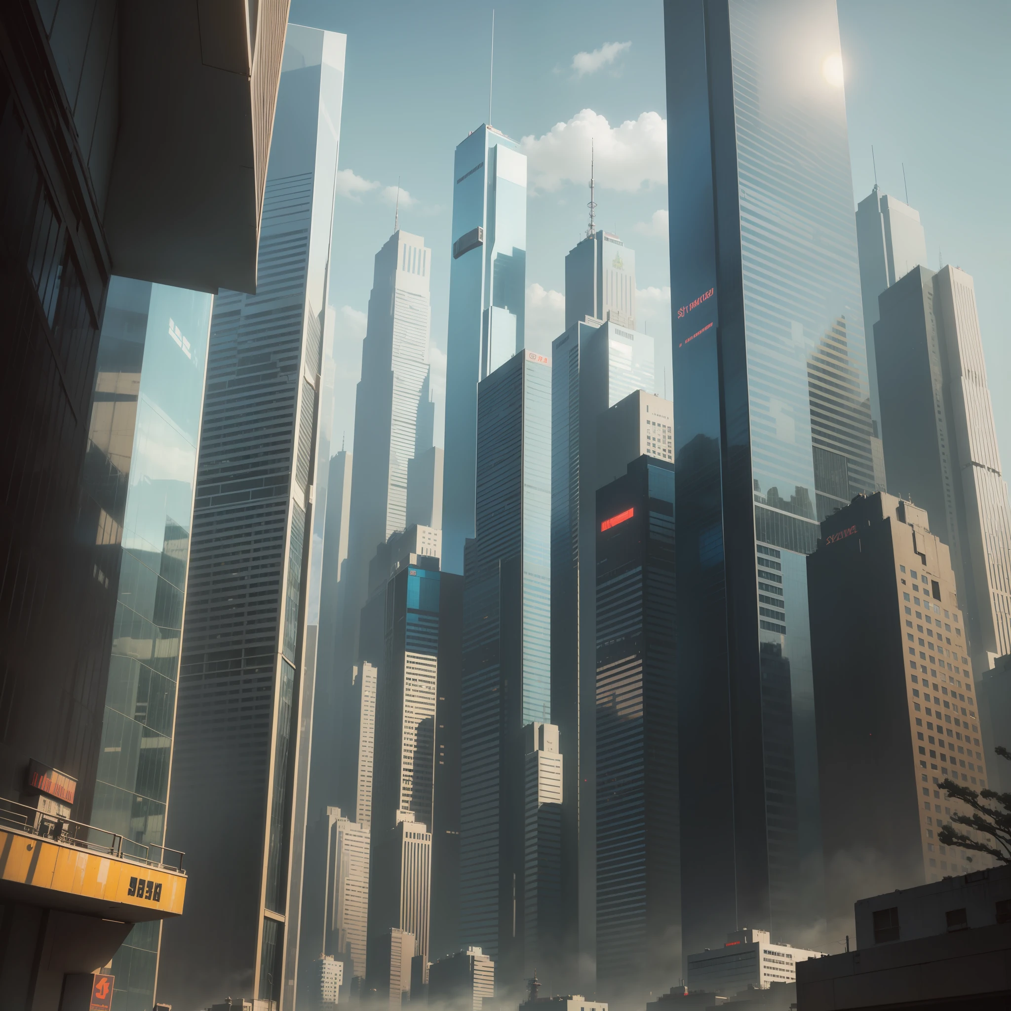 Skyscrapers Cyberpunk SF top-quality masterpiece 超A high resolution