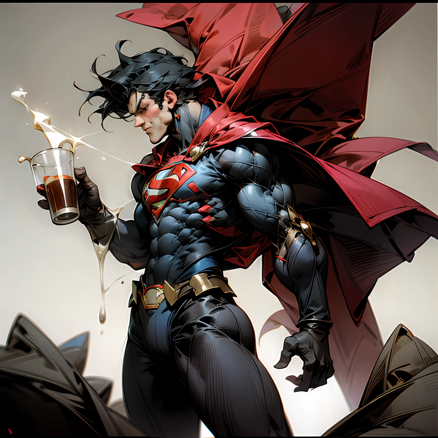Japanese Superman drinks coffee --auto