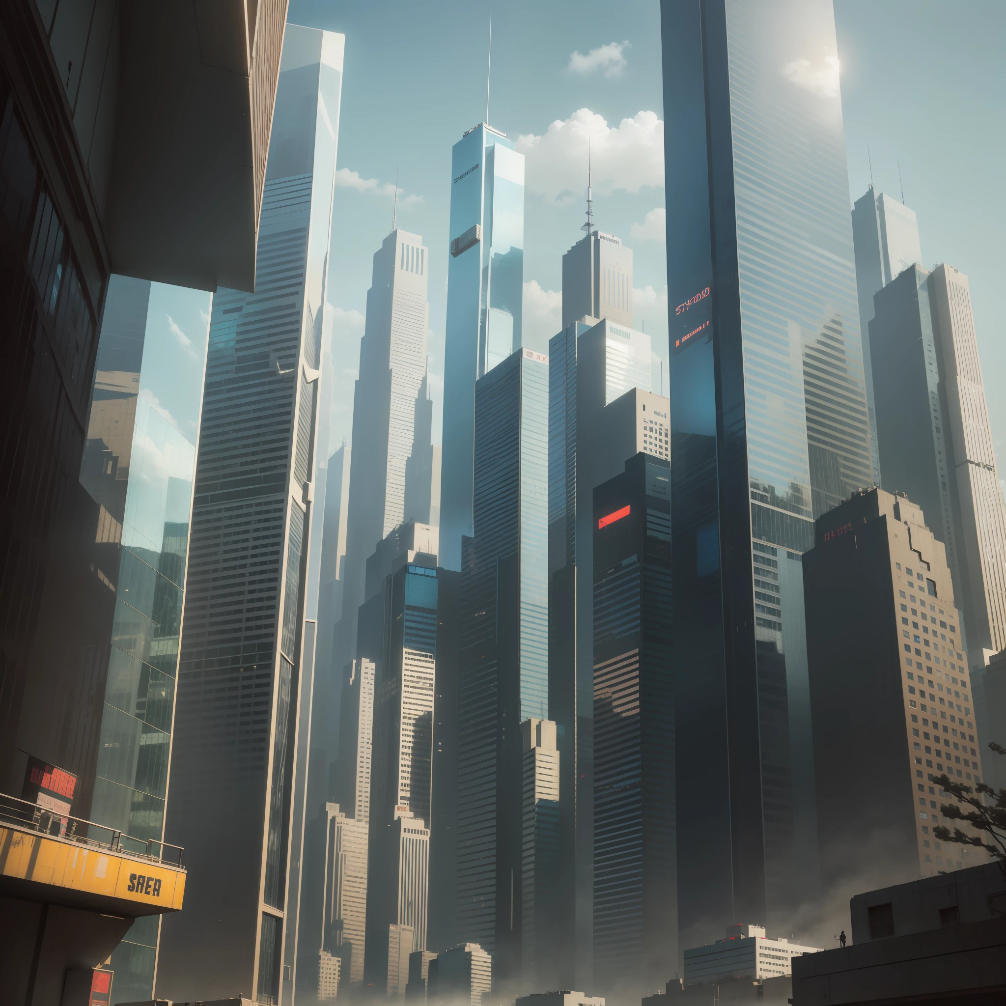 Skyscrapers Cyberpunk SF top-quality masterpiece 超A high resolution