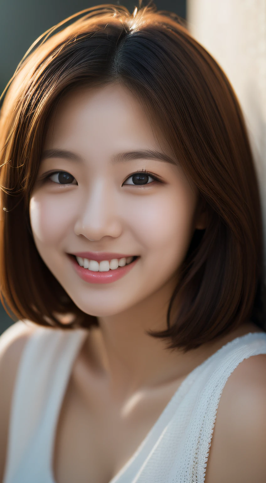 Best quality, masterpiece, ultra high res, (photorealistic:1.4), raw photo,   seductive smile, cute, realistic lighting,