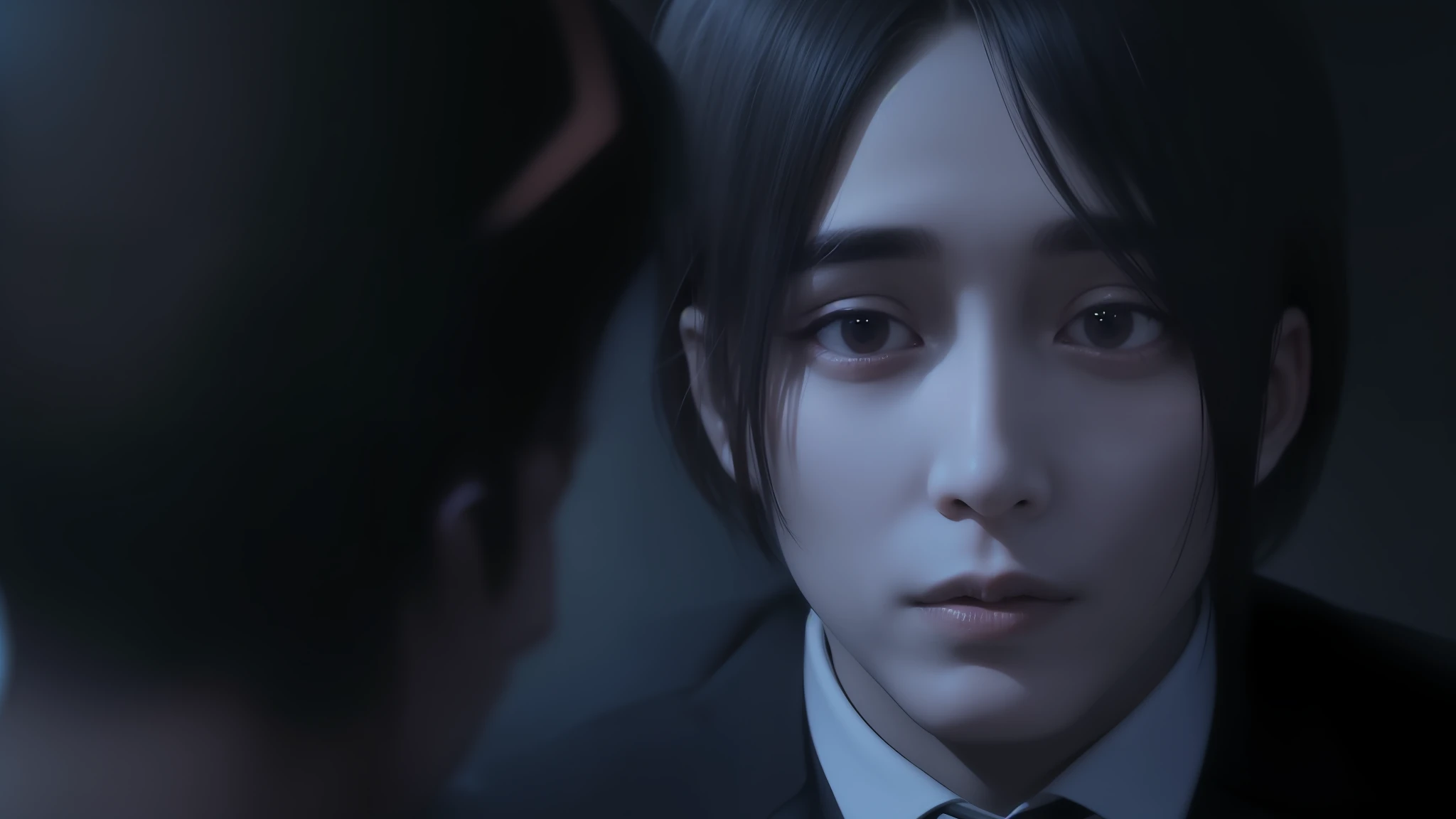mejor calidad, obra maestra, (realista: 1.2), 1 hombre, Eren Jaeger, vida real, live-action, Vaqueros negros, brown-hair, cabello suelto, Cabello largo, Chad, GigaChad, masculino, Masculino