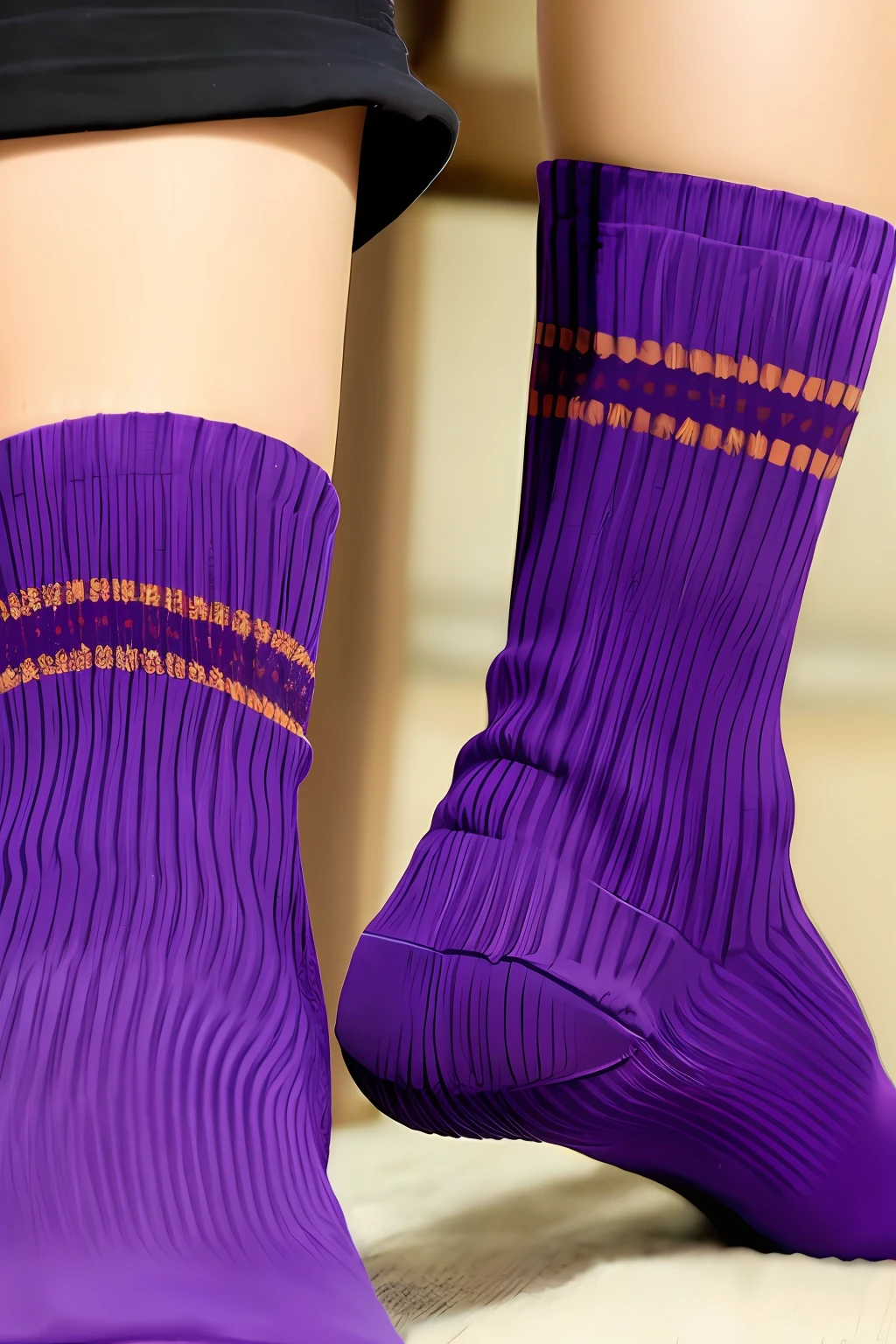 Purple short cotton socks