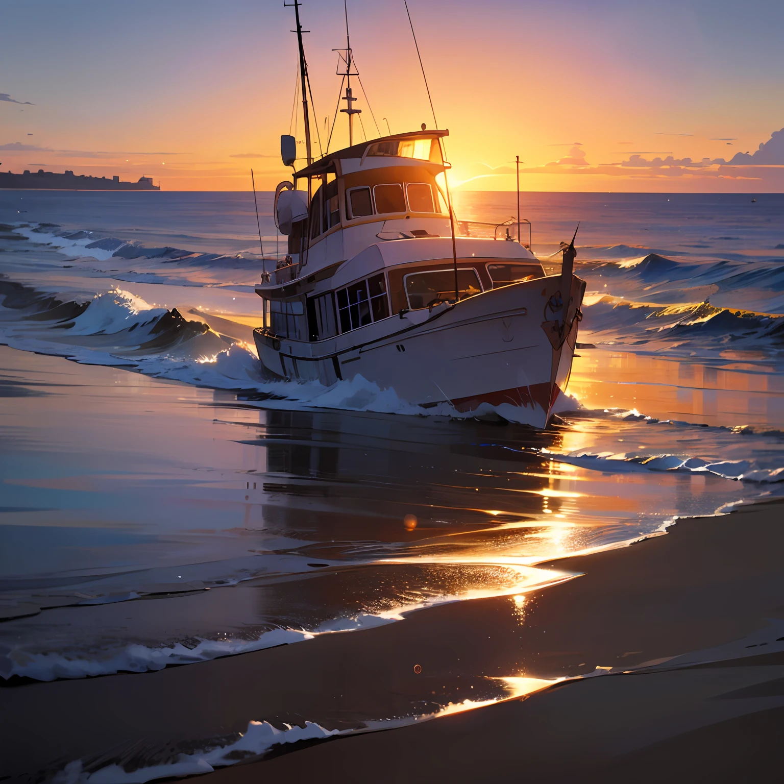 nascer do sol no mar com uma rocha tipo evereste --auto