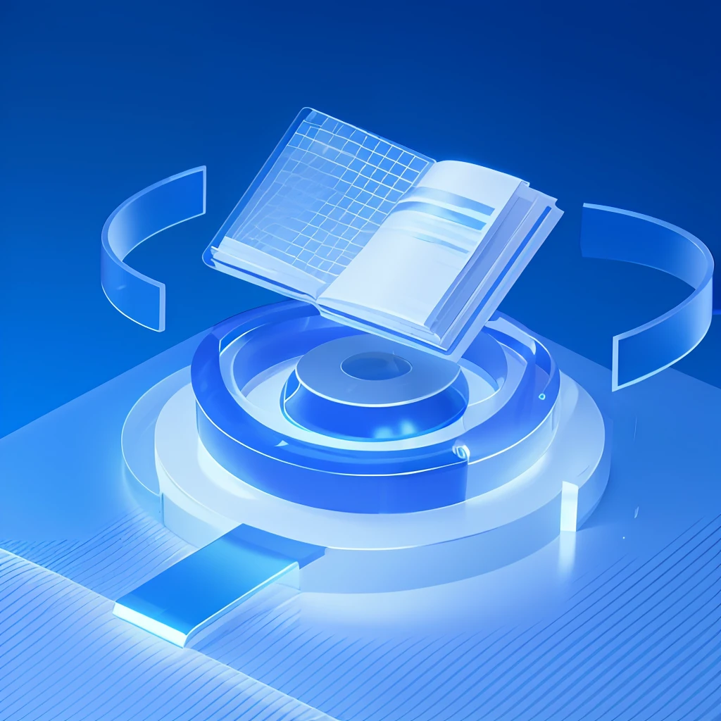 Book icon,vector illustration,best quality, many details, 4k, blender, octane render, C4D, transparent glass texture, DDicon, blue|orange, frosted glass, transparent technology sense, industrial design, white background, studio lighting, sunshine, flat, minimal, quasi-object, axisymmetric, Data, cylinder, file,