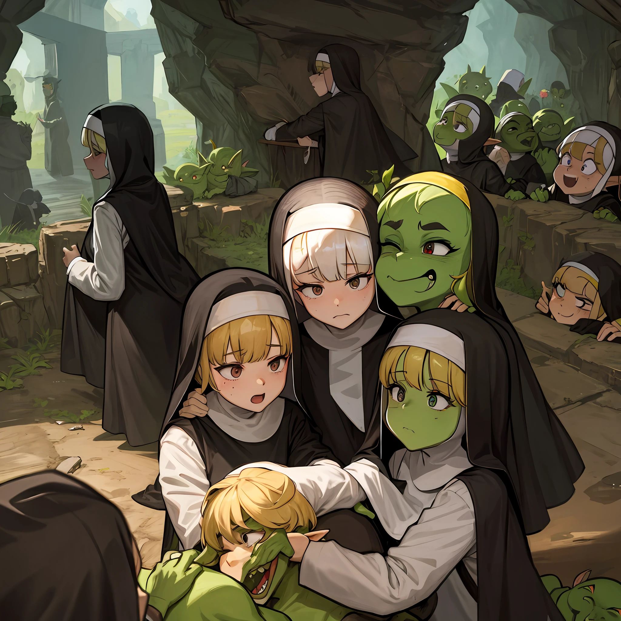 A group of goblin nuns cave gang rape