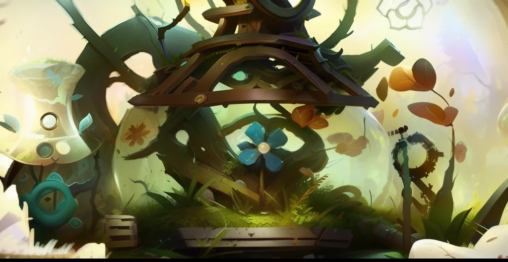 Biotechnology incubators,graphic of enchanted terrarium, arte de fundo, fantasy alchemist laboratory, concept-art, concept-art, background artwork, steampunk forest background, Stylized concept art, concept artwork, hyperdetailed scp artifact jar, steampunk forest, object concept art, concept piece, arte renderizada, Concept illustration, treant, finished concept art