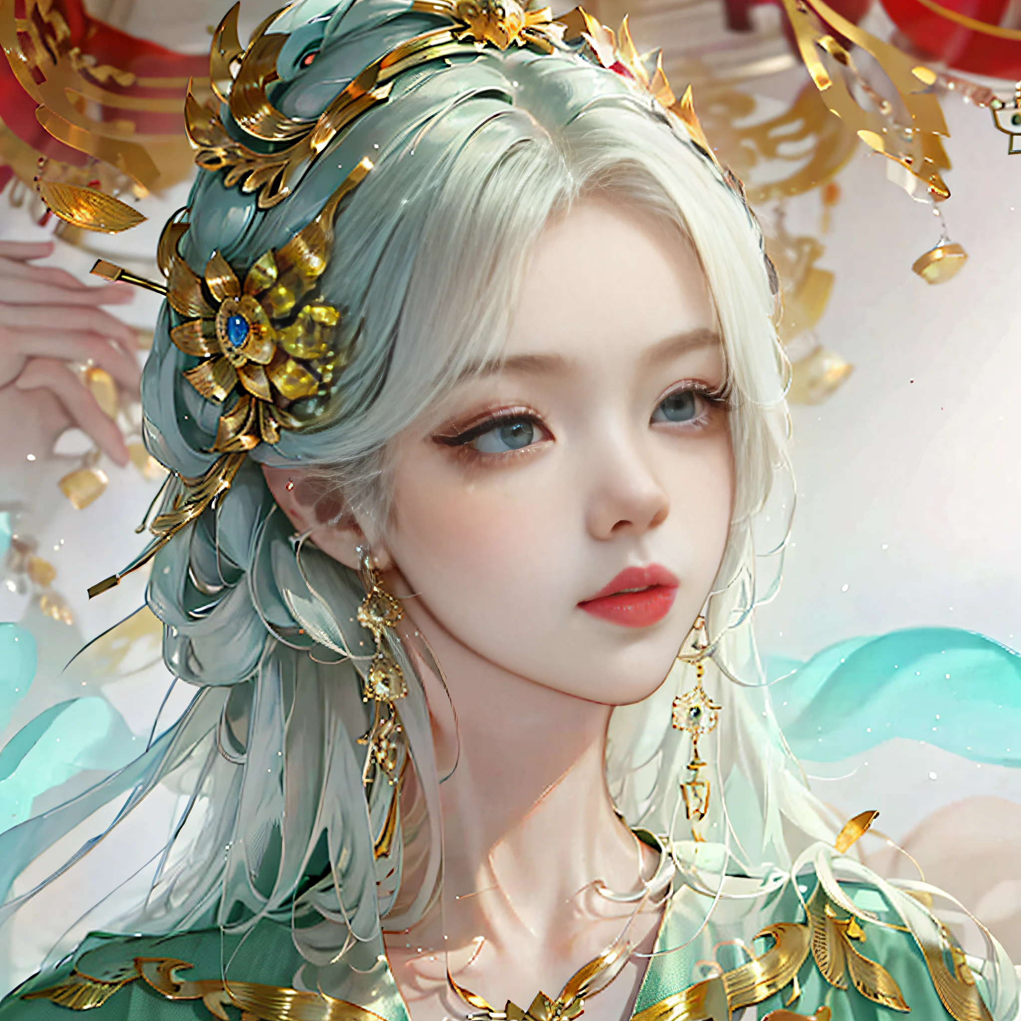 quaint、both sexes、hyper HD、 Super beautiful face,Super beautiful eyes,Super beautiful hair、Chang'an Avenue、Lanterns --auto