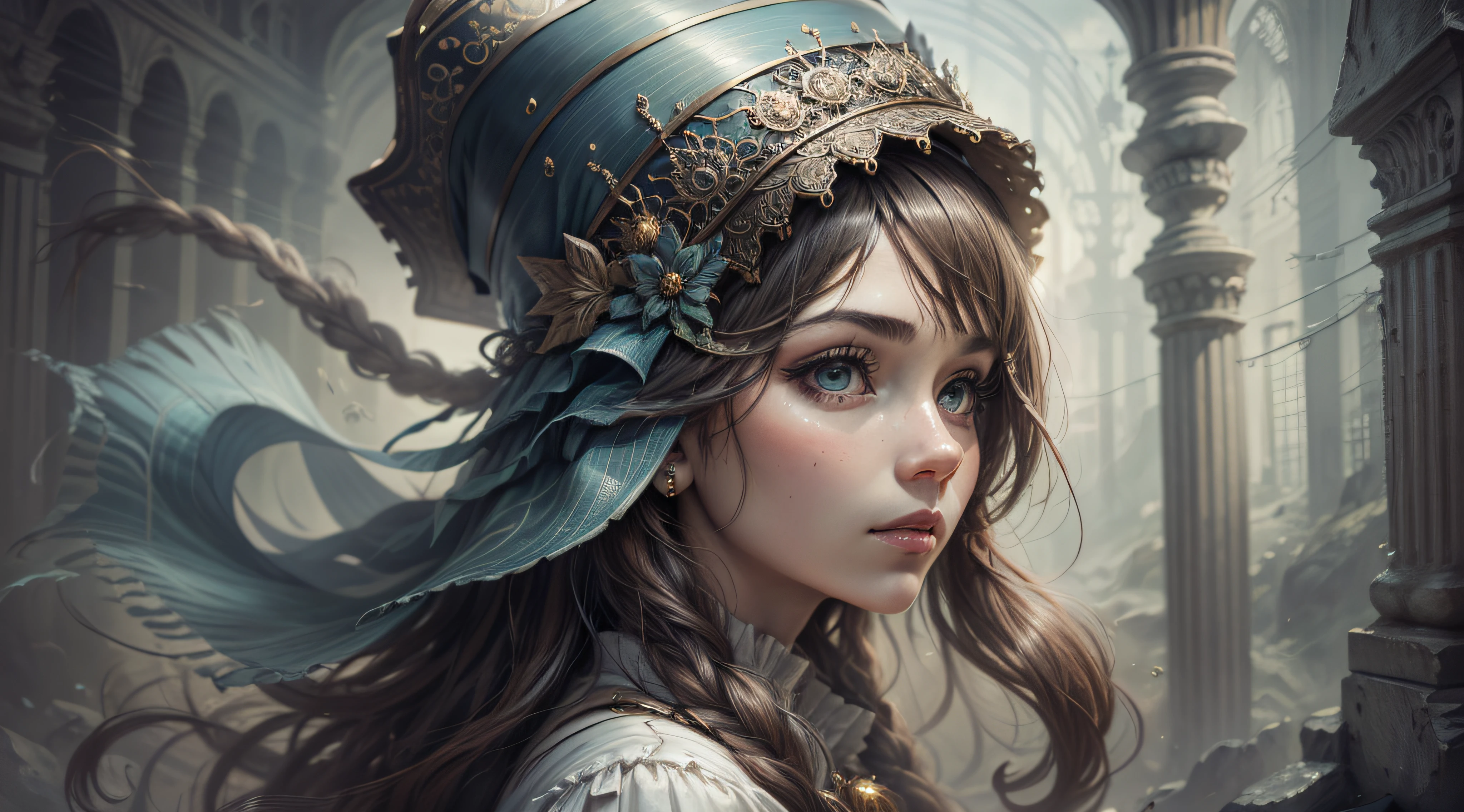 A Helder Arte desenho AI da SeaArt, that AI artistic creativity in an easy and uncomplicated way, Gorgeous and ornamental hat,