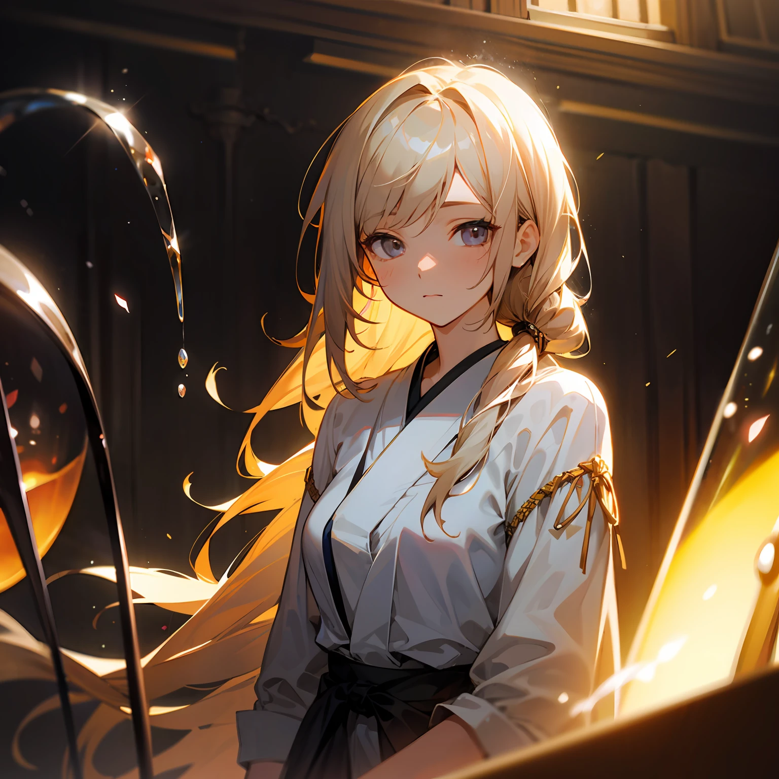 zori,glass,Long-haired girl,Vacated,Light,HD beauty CG