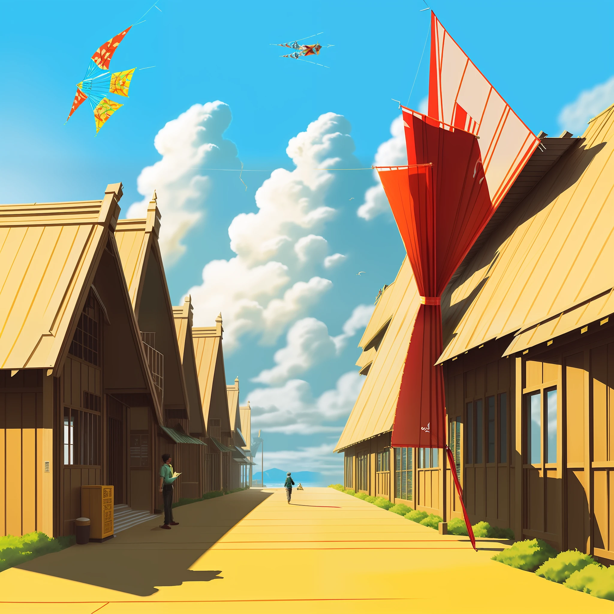 kite,Beauty Feeling,Skysky,Kite line,coordination,Need,Few characters,Environment rendering,ellegance
