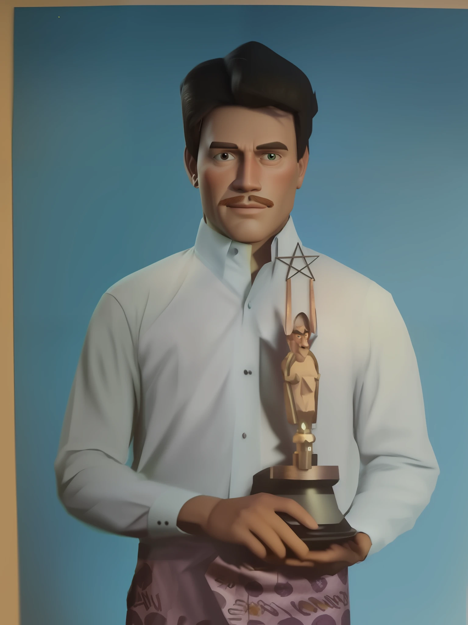 A handsome man, Pixar style 3D cartoon, forest background