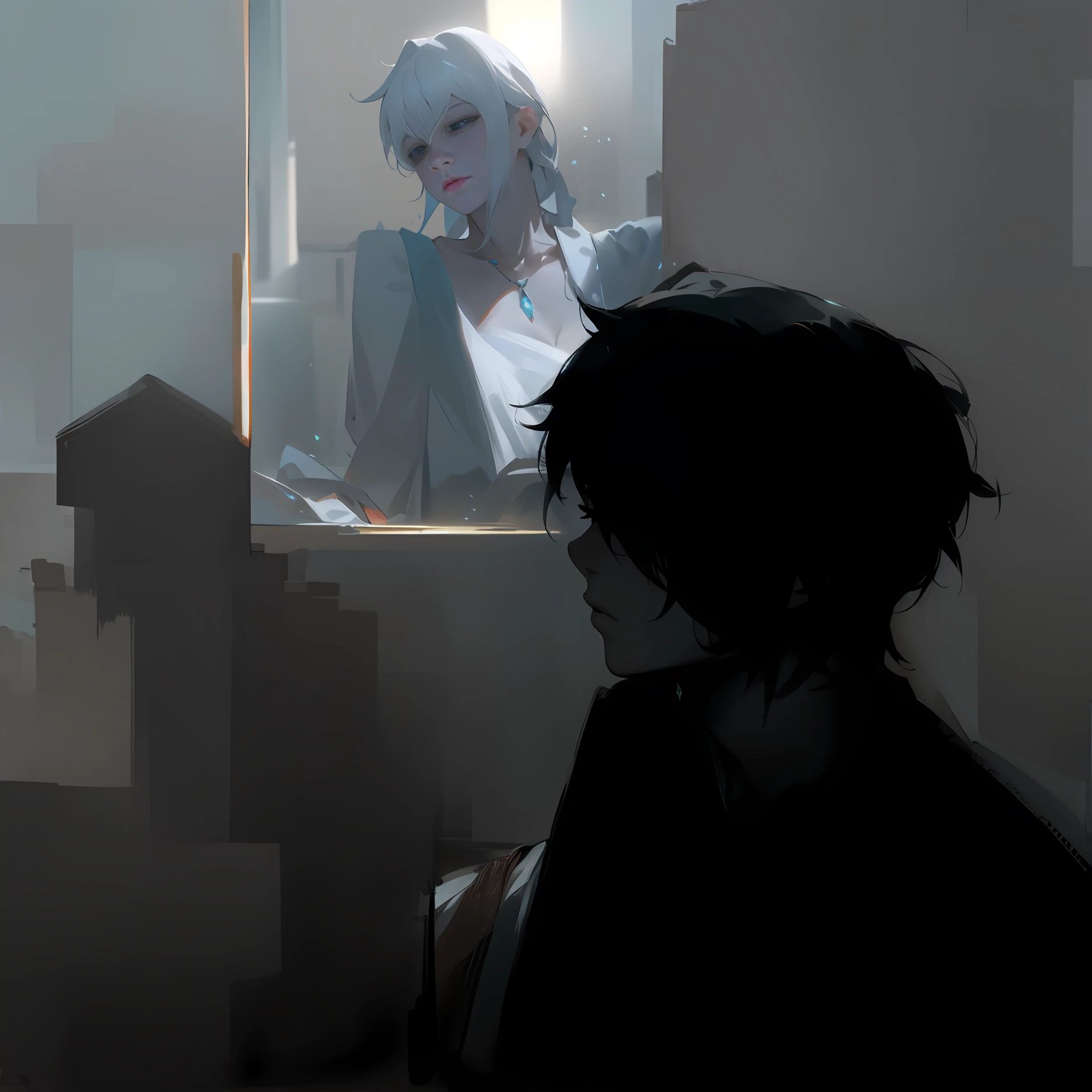 ("Detailed depiction"),Best Picture Quality,Extremely realistic,Precision CG,high-resolution picture,plethora of colors,Brilliant and colorful scenes,The main character is clear and clear,(1 girl),Black eyes,long white hair,adorned in majestic attire,The body outlined in detail,Detailed scenes,Clear sunlight,Gentle and delicate gestures。