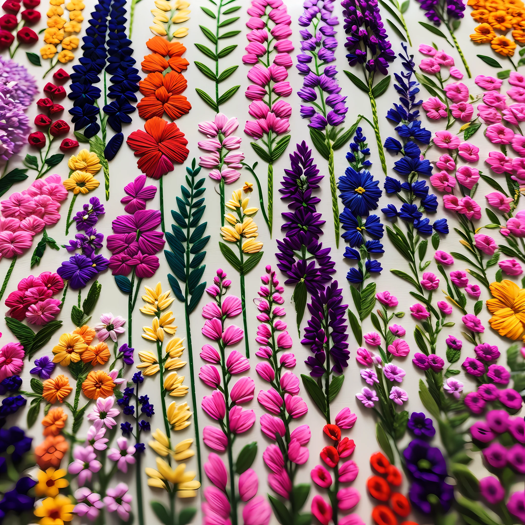 Embroidery in many colors
