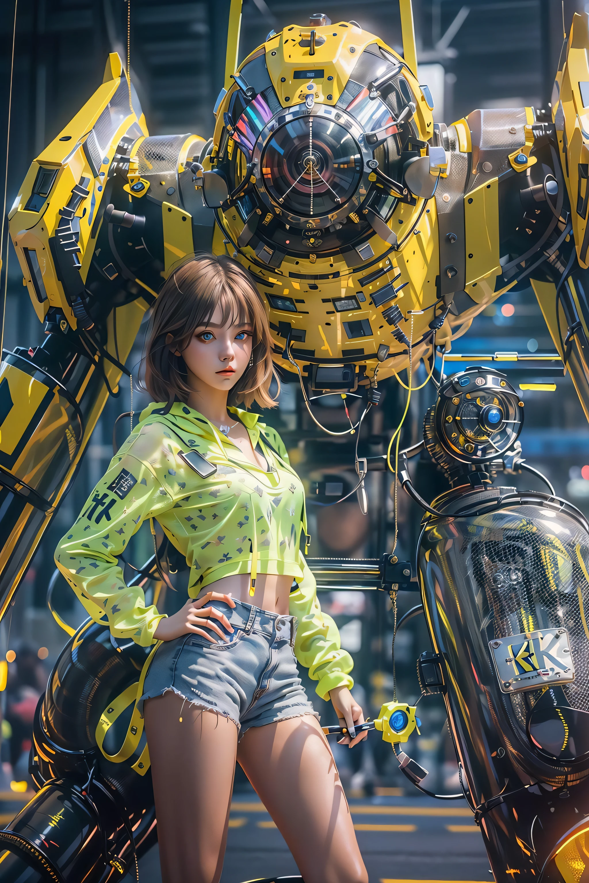 (extremely detailed CG unity 8k wallpaper,masterpiece, best quality, ultra-detailed, beautiful detailed eyes:1.2),best illumination, (best shadow, an extremely delicate and beautiful, bloom),
1gril,solo,yellow eyes,yellow hair,
neon_woman