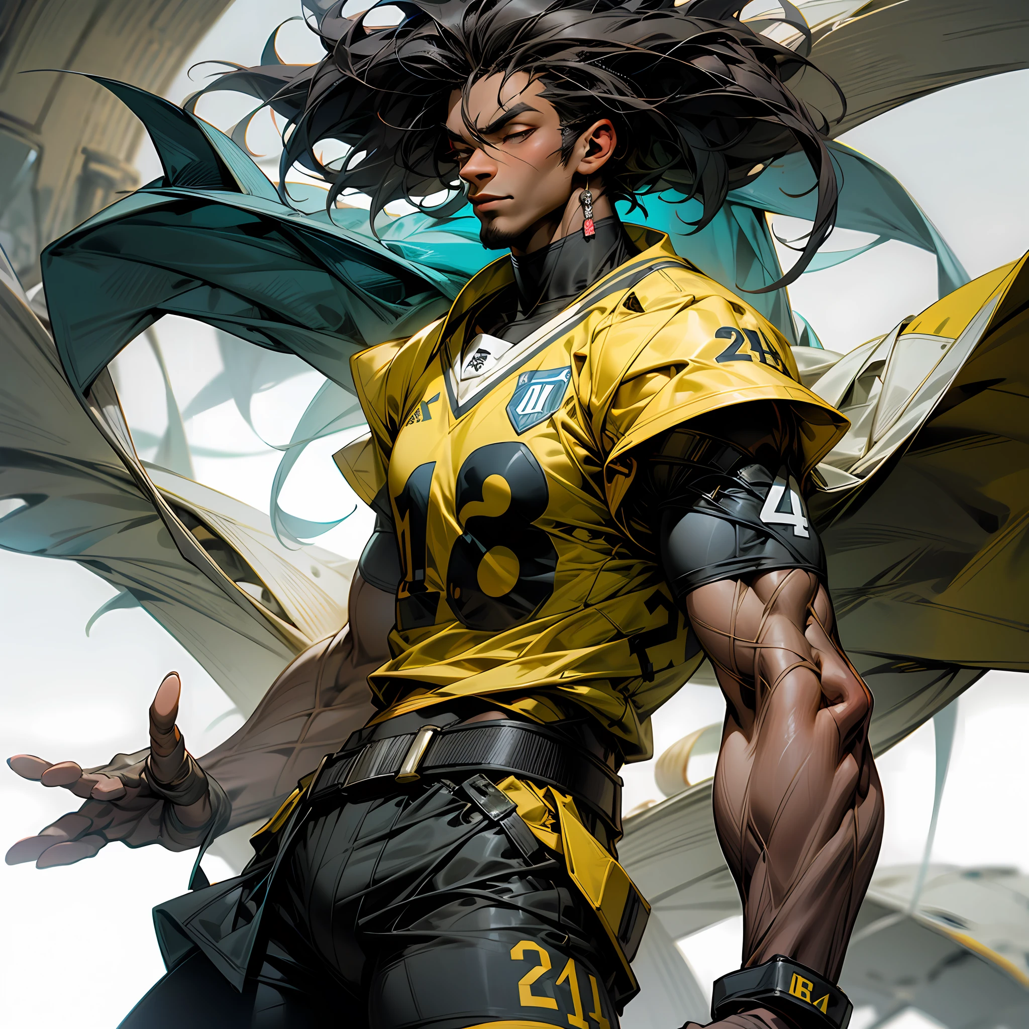 Wearing the number 24 shirt,And the black man of cotton --auto