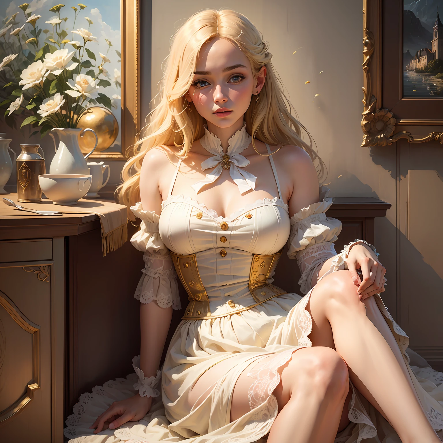 masterpiece, best quality, an extremely delicate and beautiful girl,an extremely delicate and beautiful, world masterpiece theater, ultra-detailed, highly detailed, best quality, blonde hair, highres, extremely detailed,1girl, best quality, illustration, looking at viewer, impasto, canvas, oil painting, realistic, realist ,real, --auto