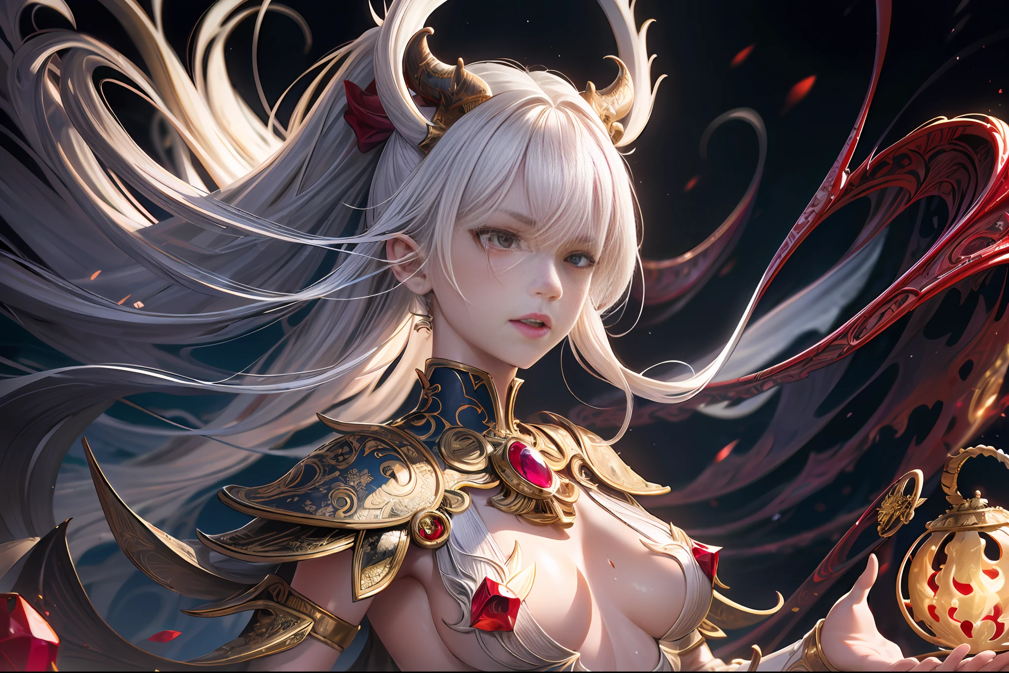 (8K high-definition, Painting style - western region, Role - Zero two, Items - jewelry, White veil, Noble, Graceful posture, A thousand flavors,succubi, Jewelled):1.3