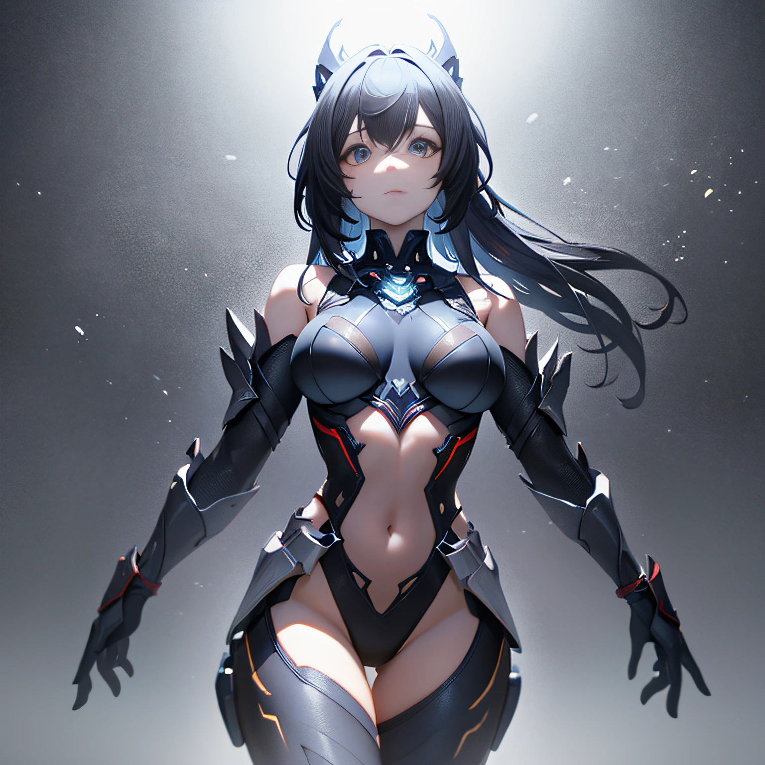 Long black and red hair,Silver shattered armor,Slim figure,Delicate facial features,Best quality,Bare shoulders,Beautiful breasts,beautifullegs,Hyper-detailing,Dynamic pose,,NVIDIA RTX,Super-Resolution,Unreal 5,Subsurface scattering、PBR Texture、post-proces、Anisotropy Filtering、depth of fields、maximum definition and sharpness、Many-Layer Textures、Albedo e mapas Speculares、Surface Coloring、Accurate simulation of light-material interactions、perfectly proportions、Octane Render、Two-colored light、largeaperture、Low ISO、White balance、the rule of thirds、8K RAW、