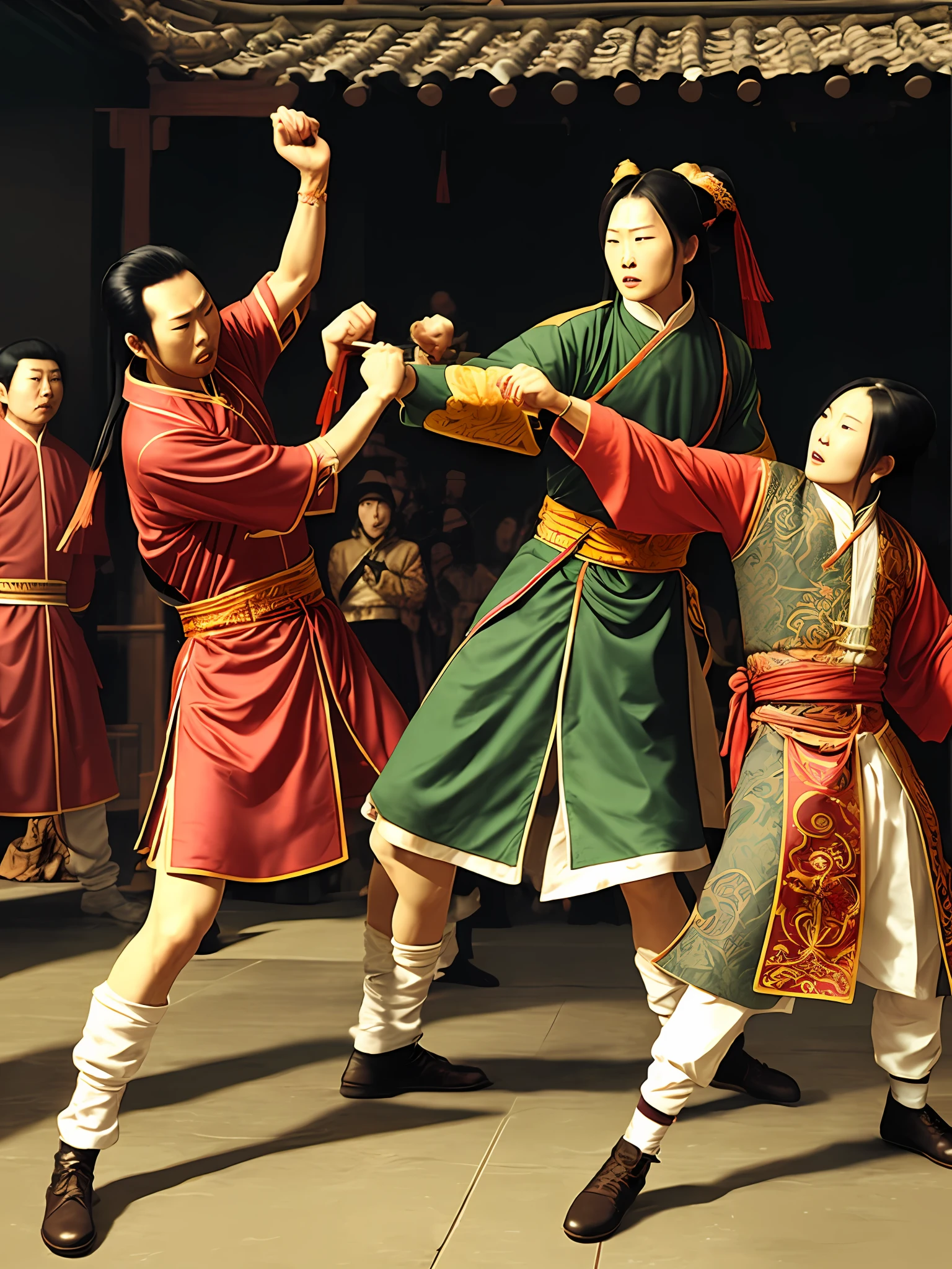 Guan Gong fights Qin Qiong