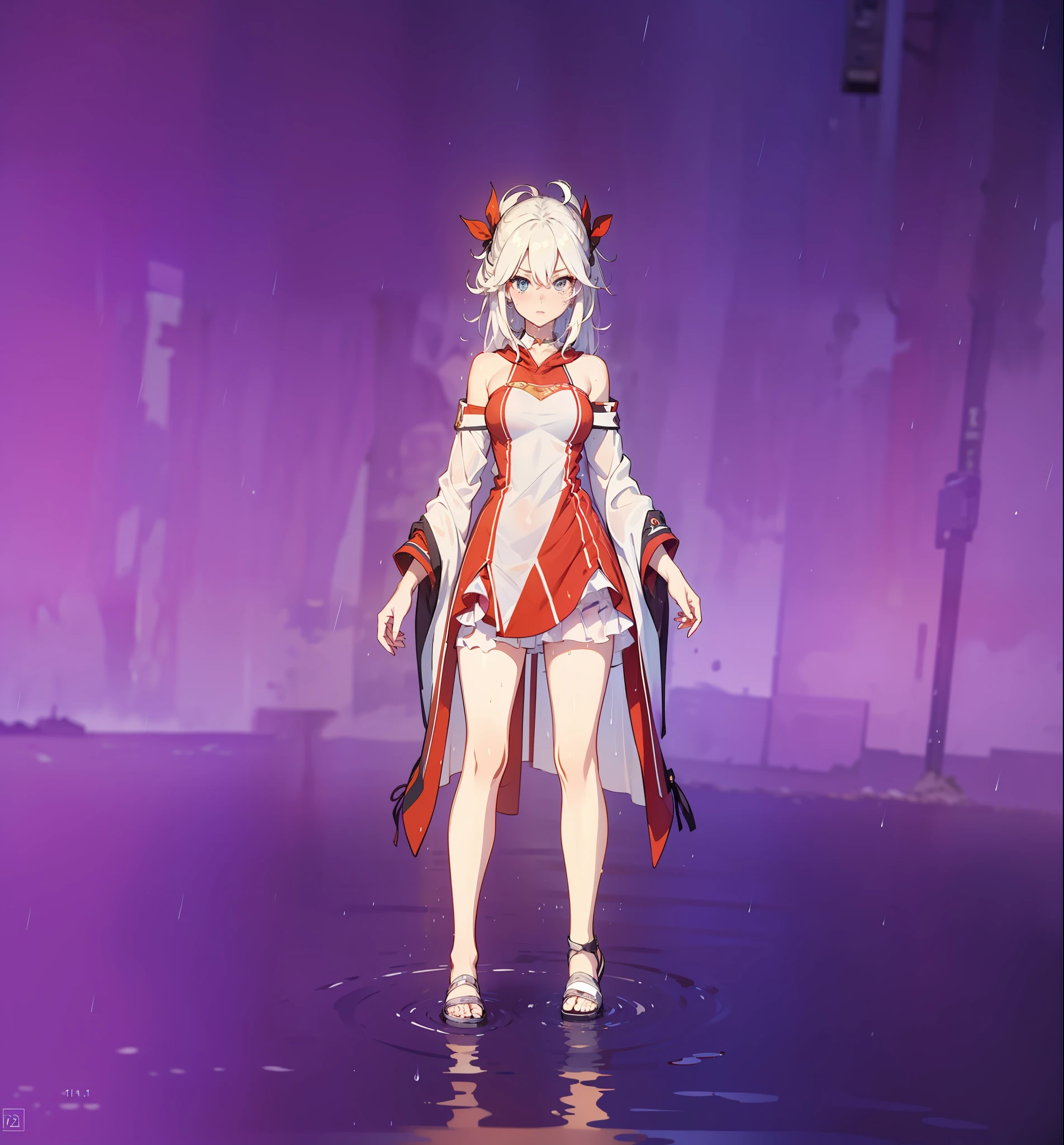 ((Best Quality, 8K, Masterpiece:1.3)), Focus: 1.2, Perfect Body Beauty: 1.4, Buttocks: 1.2, ((Layered Haircut, Breasts: 1.2)), (Wet Clothes: 1.1) , (Rain, Street:1.3), Bandeau Dress: 1.1, Highly Detailed Face and Skin Texture, Delicate Eyes, Double Eyelids, Whitened Skin, Long Hair