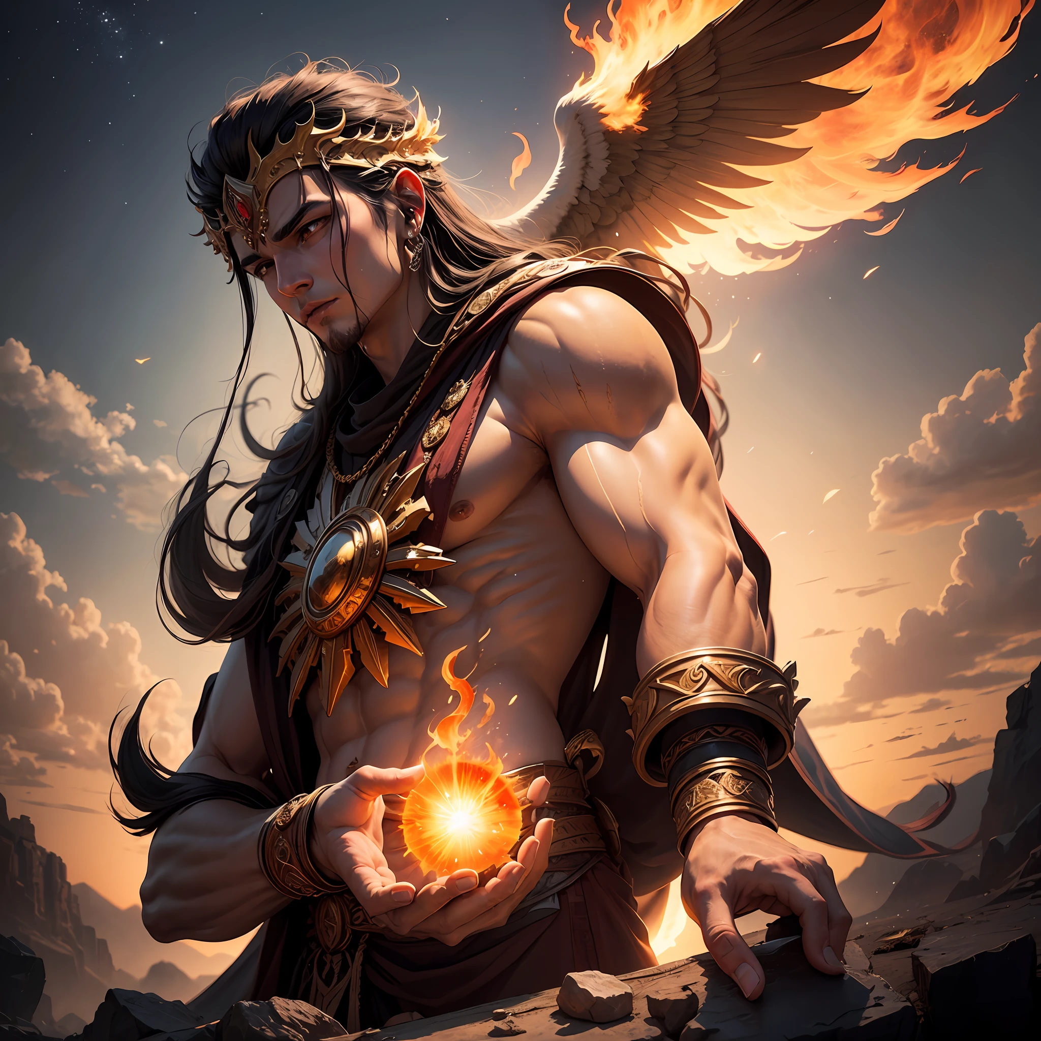 God of the sky, strongly linked with fire, the sun and time. --auto