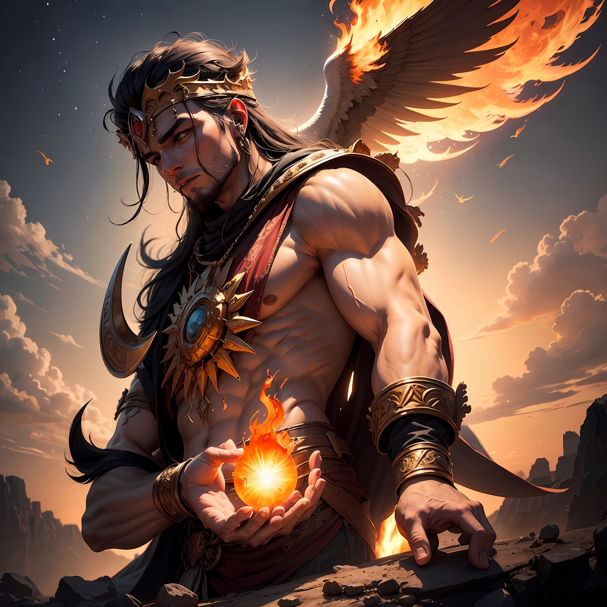 God of the sky, strongly linked with fire, the sun and time. --auto
