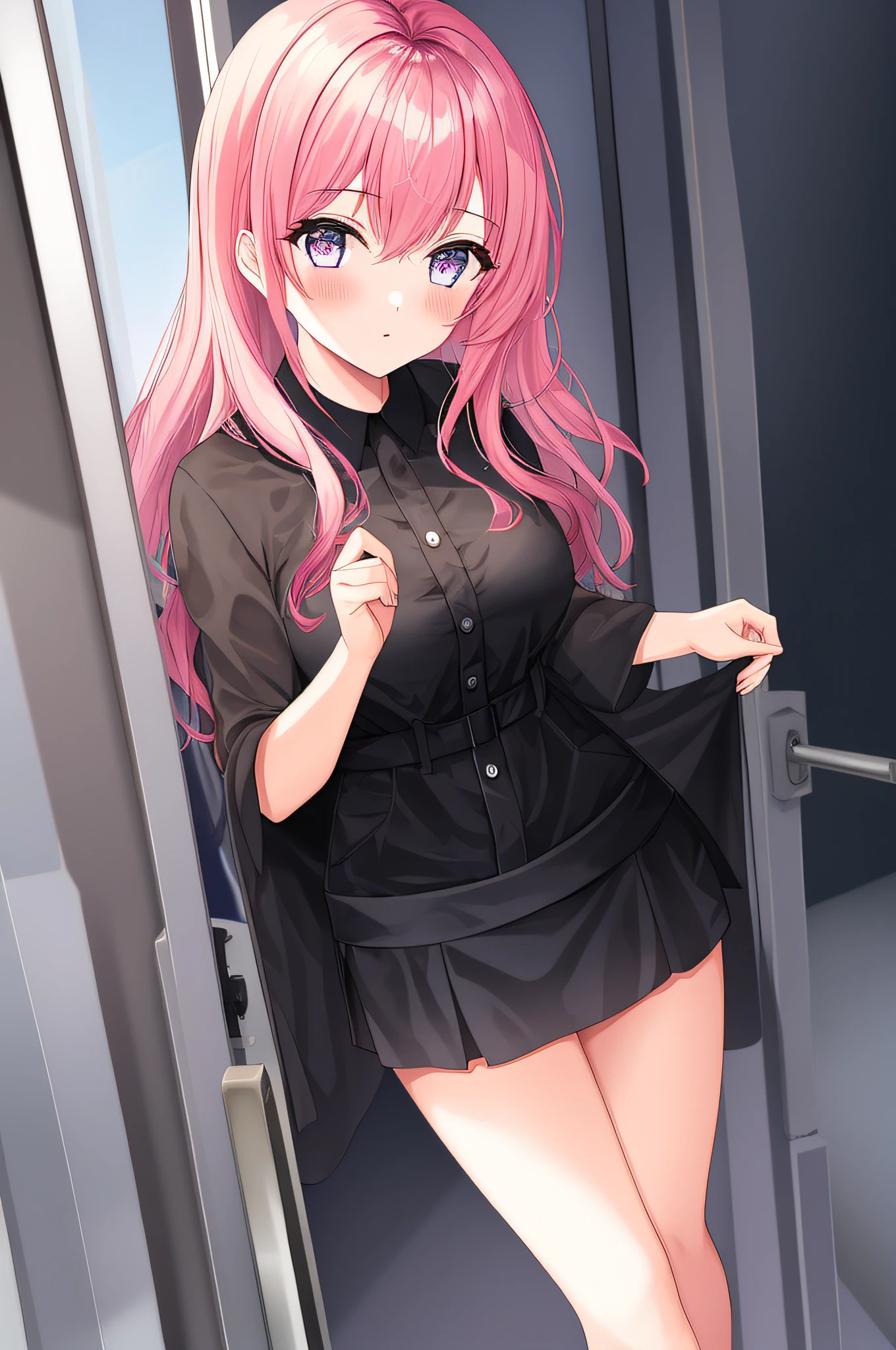 1girl in,Pink hair,