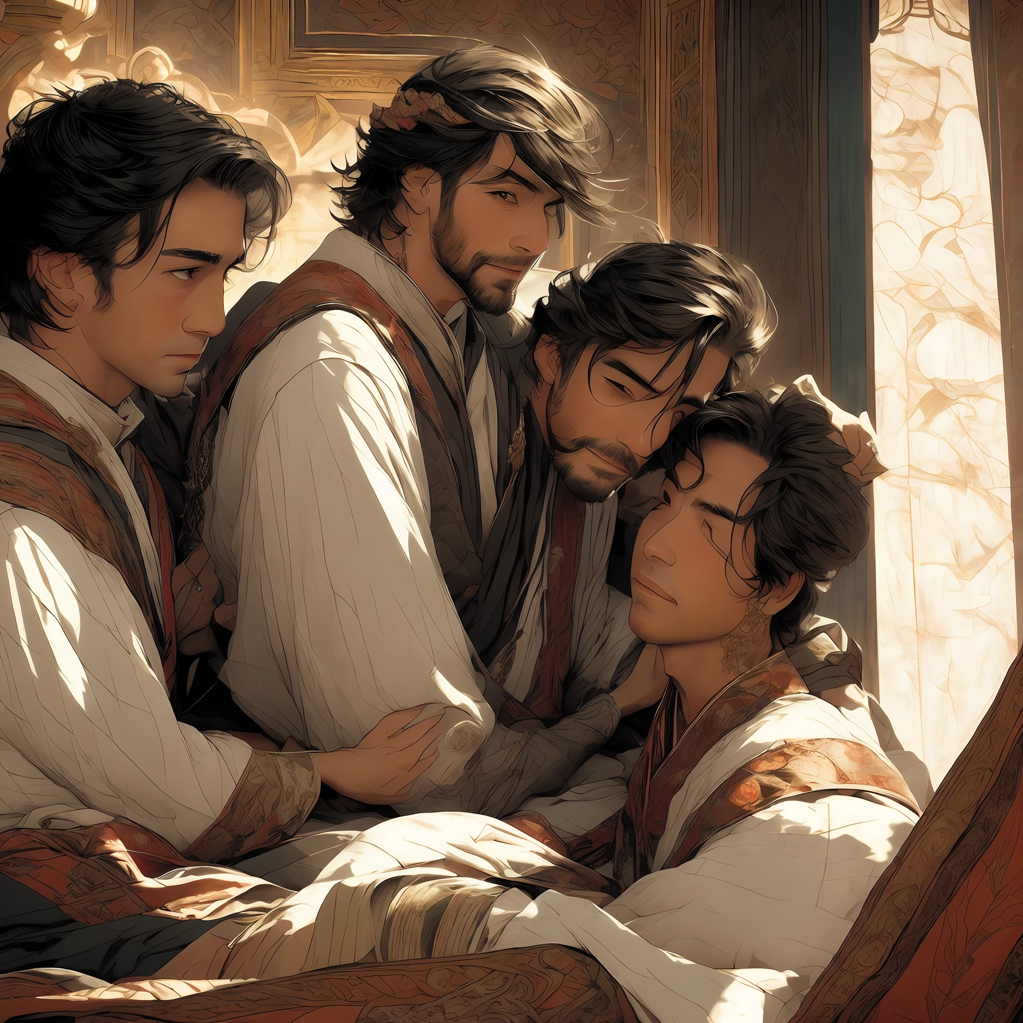 Two men，onbed ，lovemaking，ancient wind，the emperor，Wen Regent