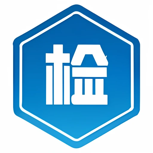 type design,Blue hexagon,examine,UI design,Flat design --auto