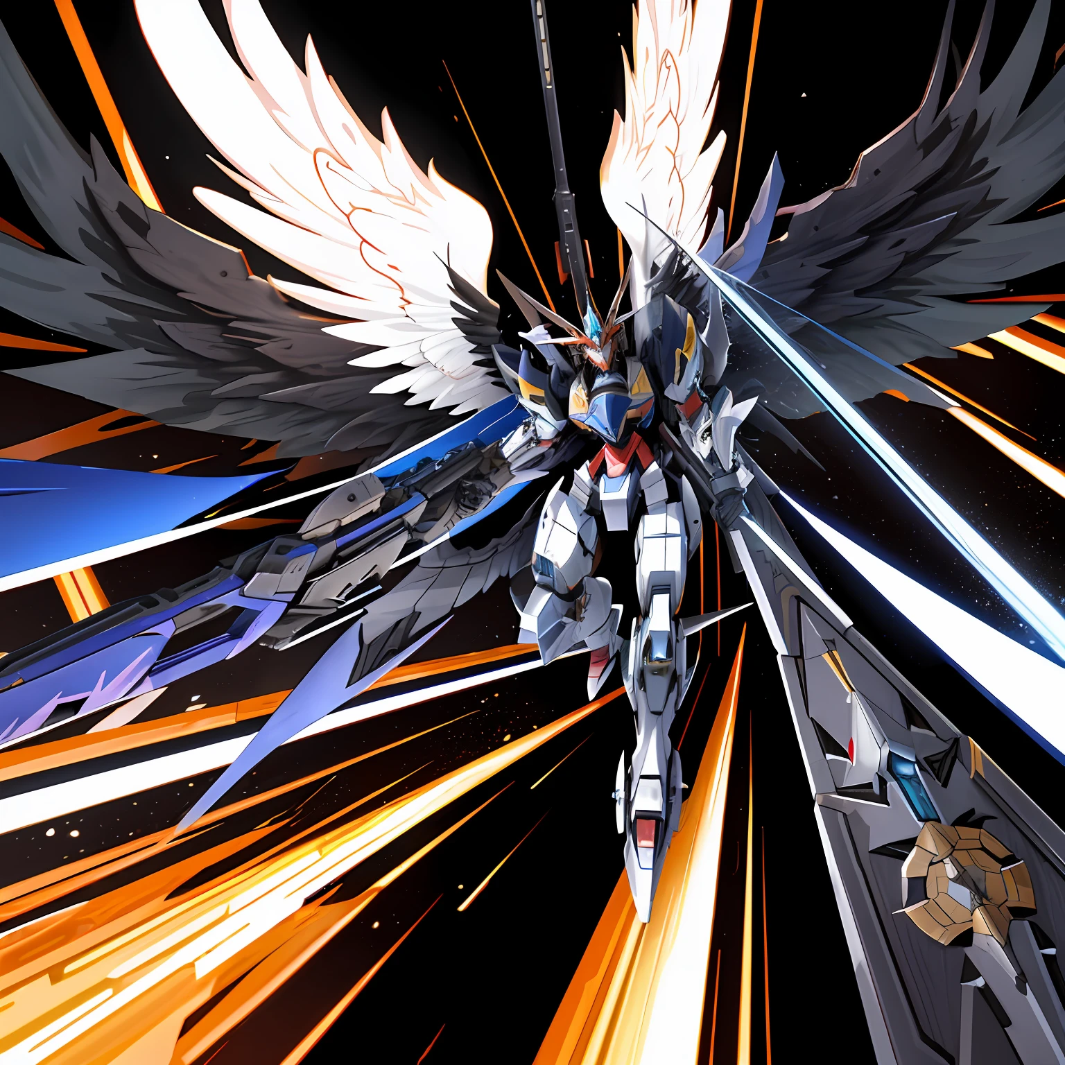 mechs，The kinky is exposed，Tall，karo，dark，wings，Heavy weapons，rampage，velocity，Mare