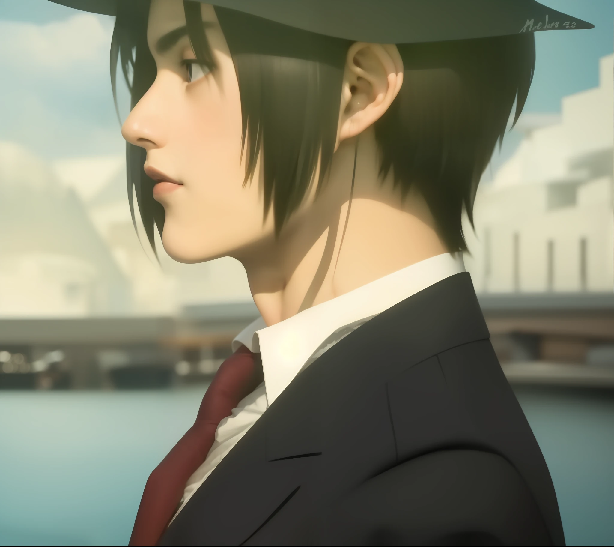 mejor calidad, obra maestra, (realista: 1.2), 1 hombre, Eren Jaeger, vida real, live-action, Vaqueros negros, brown-hair, cabello suelto, Cabello largo, Chad, GigaChad, masculino
