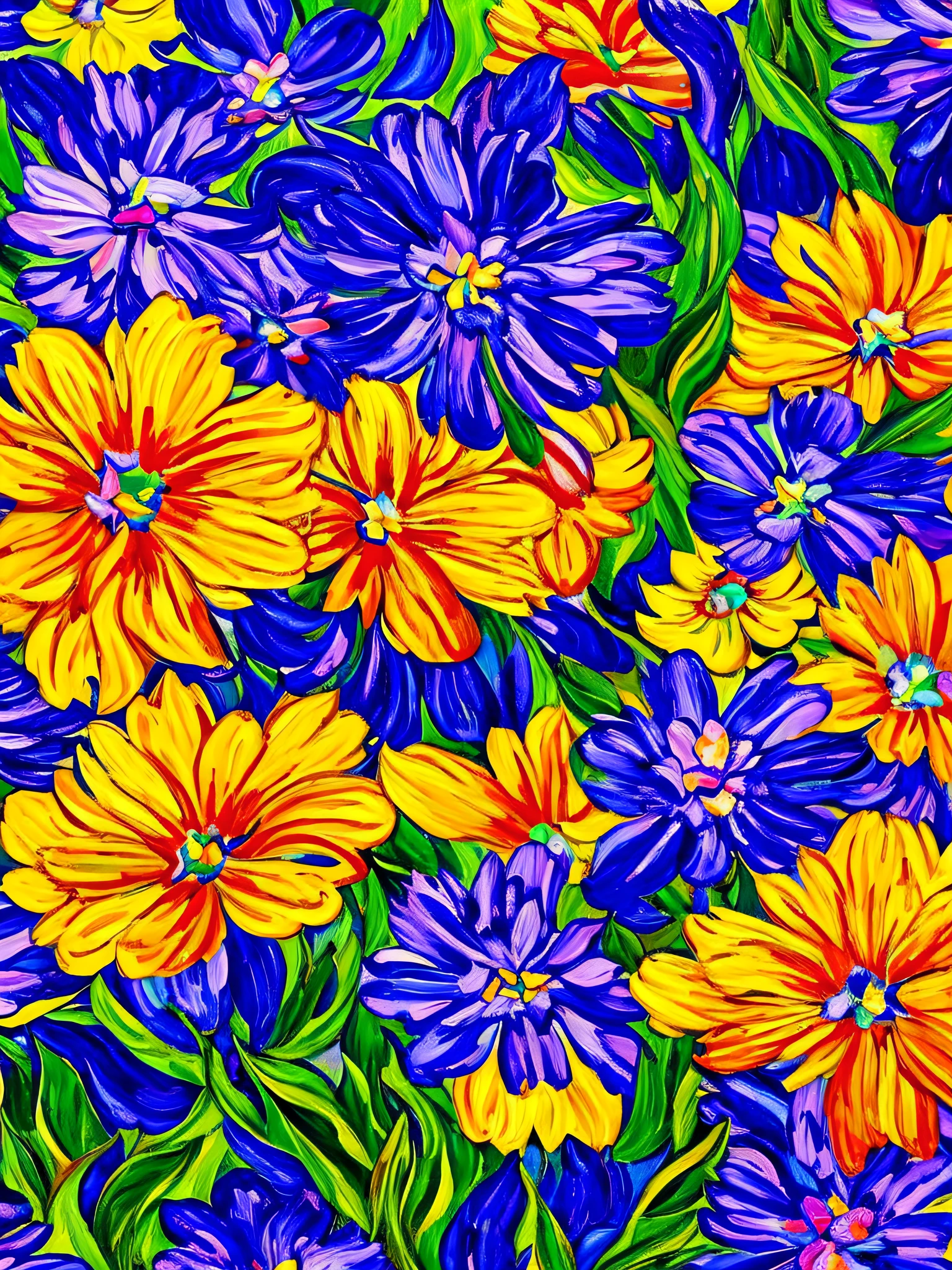 Lisa Frank style，Abstract flower,Close-up,Fauvism,By Cuno Amiet,UHD --ar 4:5  --style raw