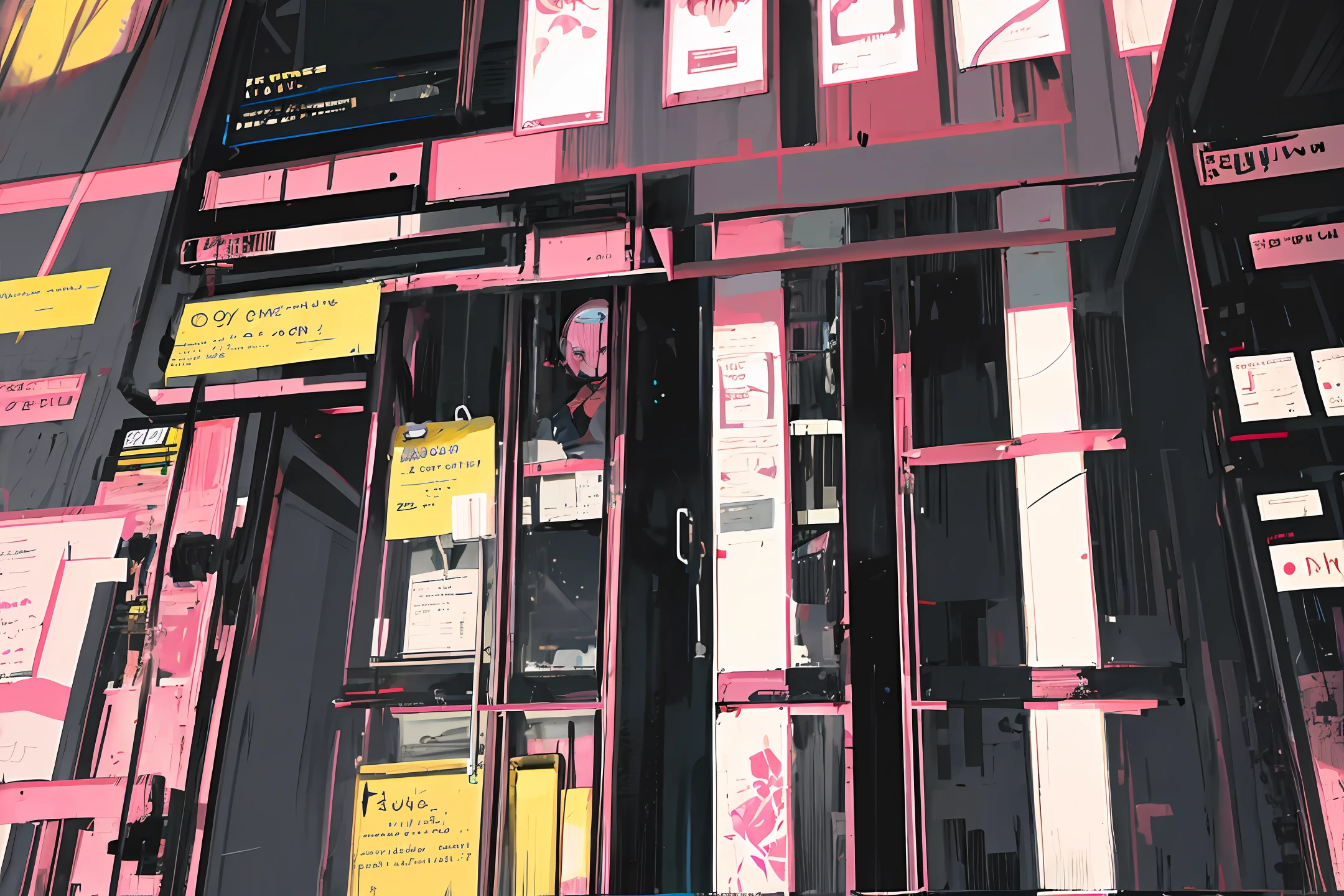 Pink notes on the moon suspended with an oxygen mask cyberpunk style notes with the words "Light Tone Cooperative" written on them