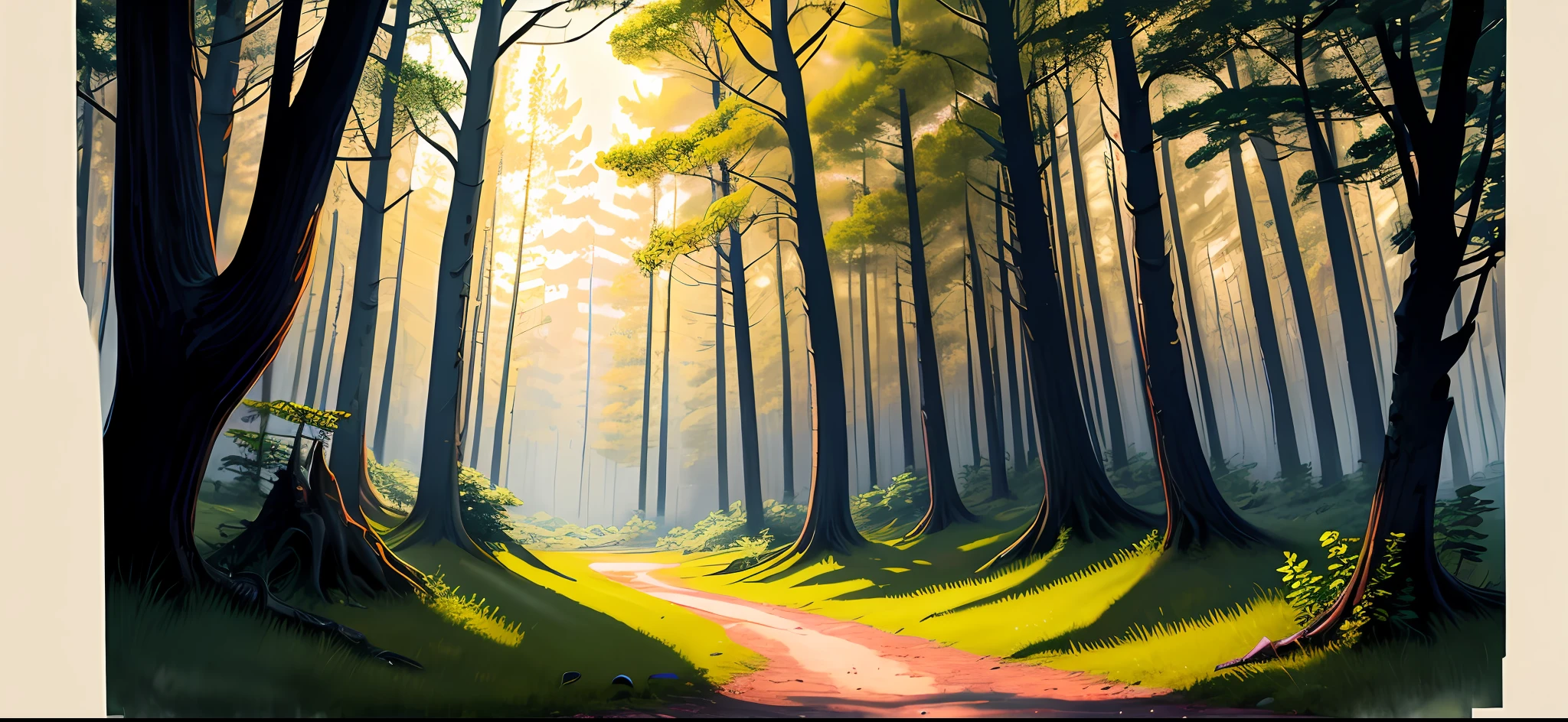 &quot;Original, manga-style extremely detailed illustrations, ((Masterpiece)), highest quality, highly detailed wallpapers, woods and trees, trending on ArtStation.&quot;