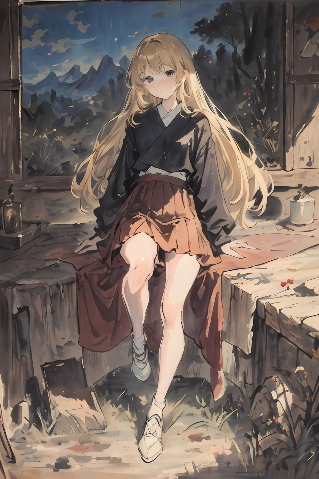 tmasterpiece,Need,The best beautiful girl,Full body like,long leges,short skirt,Extremely beautiful,World Masterpiece Theatre,super-fine,Need,Need,blond hairbl,A high resolution,Need,1girl,Need,illustratio,looking at viewert, impasto, canvas, oil painted, realistic, realist,real,
