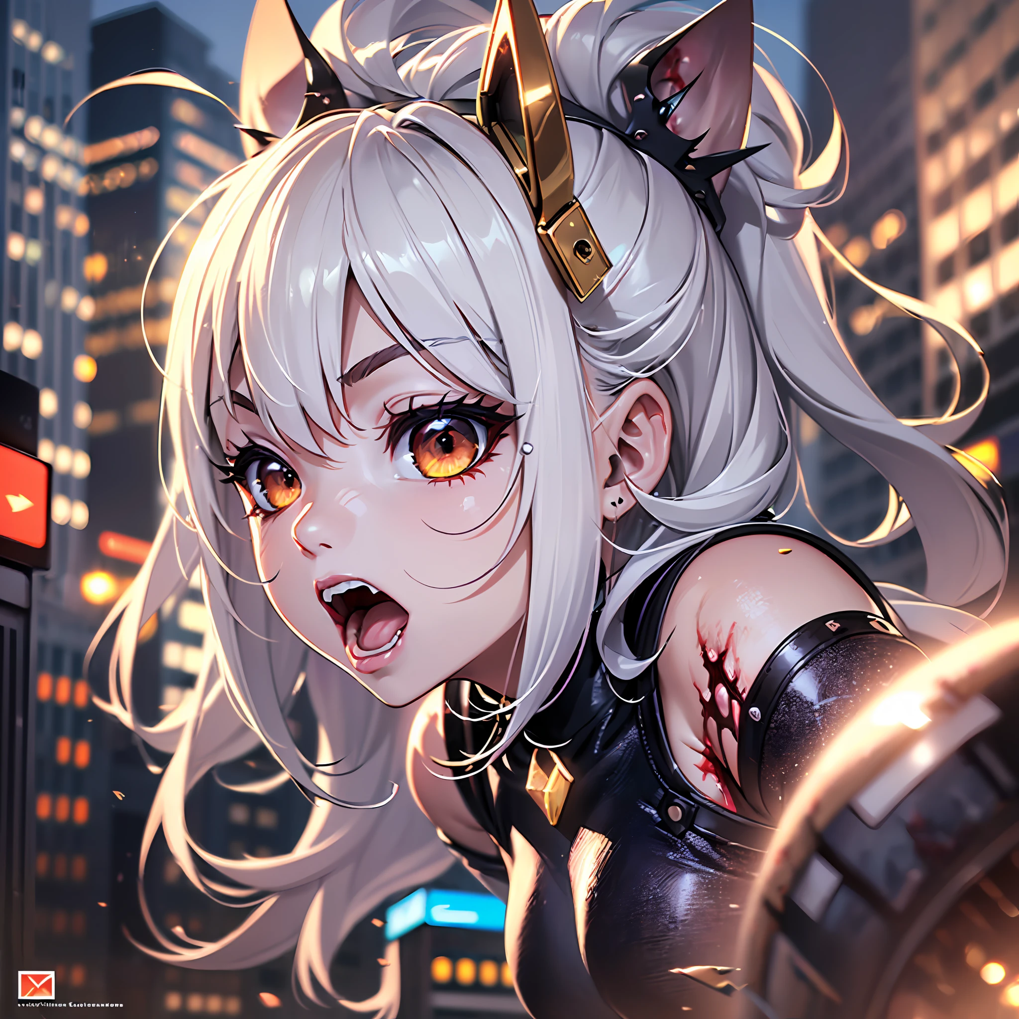 (award winning 8k :1.3) of (mad giant zombie chibi gts in the city, open mouth:1.3), angry, ferocious, extremely detailed background, darkness, flash, sweet, front, epic, (masterpiece:1.4), (best quality:1.4), Amazing, beautiful, finely detailed, (Depth of field:1.4), 8k, stunning, (light reflections:1), (crisp:1.6), red twin tails, vibrant, (edge detection:1.4), absurdres, impressive, 120mm, clear, lens flare, powerful