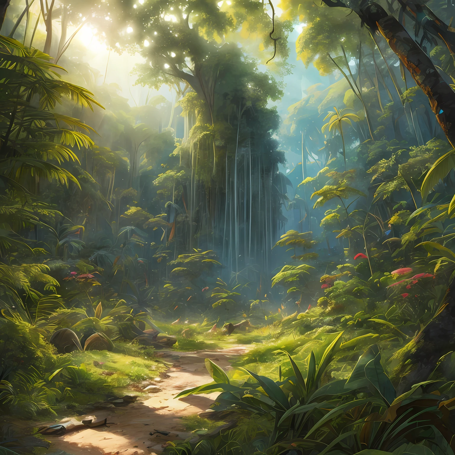 A detailed and intricate digital illustration of a dense jungle full of exotic flora and fauna, with sunlight filtering through the canopy creating a dappled effect. Yoshitaka Amano and Hayao Miyazaki&#39;s style, masterpieces, proportions, details, art station trends, beautiful lighting, realistic, intricate, award winning, 4k, highest quality award winning, 4K digital painting in the style of Yoshitaka Amano. A detailed and intricate depiction of the zombie apocalypse, masterfully capturing the chaos and drama of the scene. Beautiful lighting and cinematic composition make this piece a true masterpiece, trending on artstation --auto