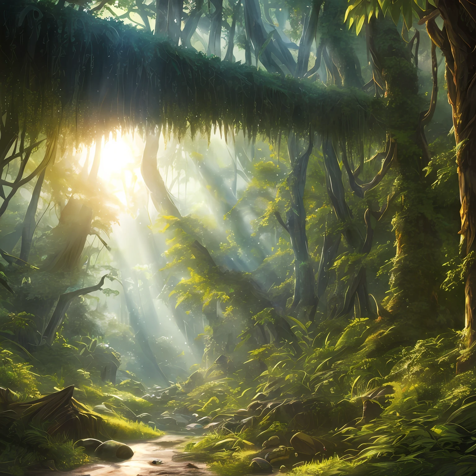 A detailed and intricate digital illustration of a dense jungle full of exotic flora and fauna, with sunlight filtering through the canopy creating a dappled effect. Yoshitaka Amano and Hayao Miyazaki's style, masterpieces, proportions, details, art station trends, beautiful lighting, realistic, intricate, award winning, 4k, highest quality award winning, 4K digital painting in the style of Yoshitaka Amano. A detailed and intricate depiction of the zombie apocalypse, masterfully capturing the chaos and drama of the scene. Beautiful lighting and cinematic composition make this piece a true masterpiece, trending on artstation --auto
