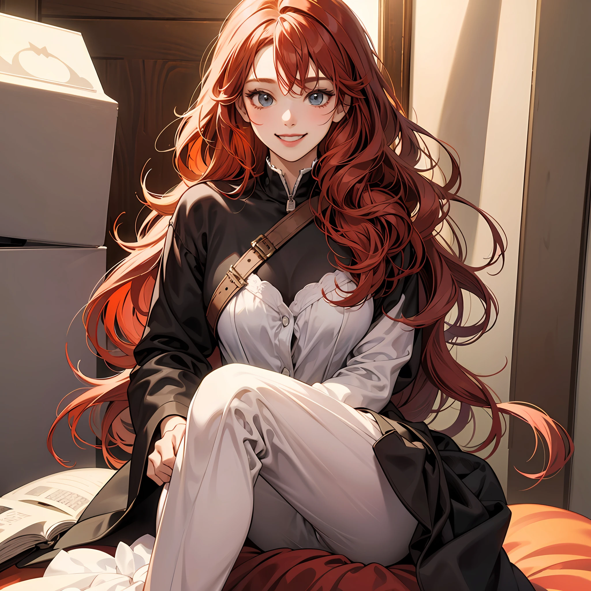 Redhead girl smiles cute and exquisite masterpiece comic --auto