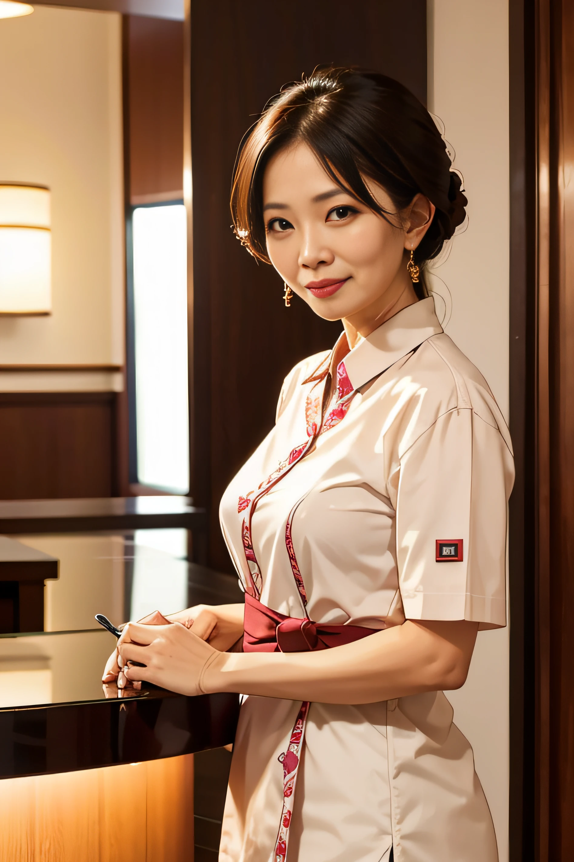 beautiful women ,55 years old , Malaysian ,Singaporean, work at hotel reception