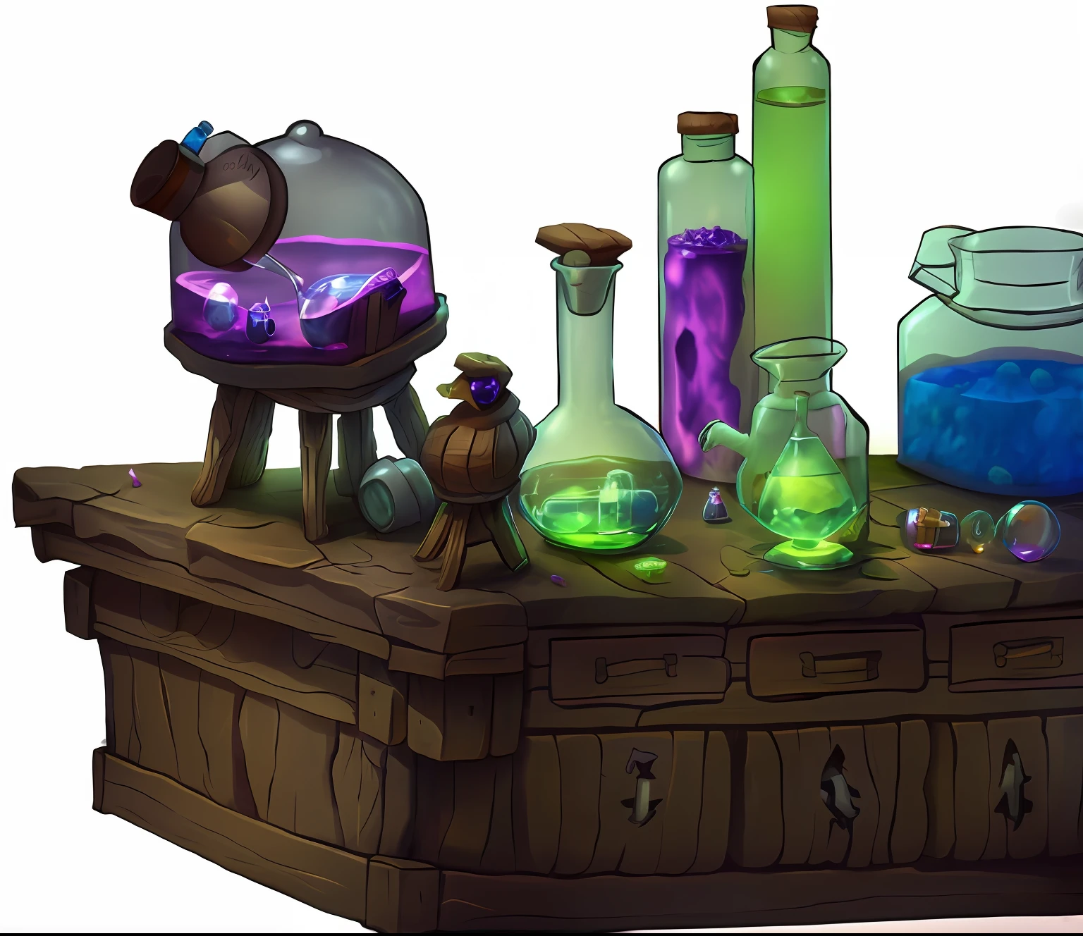 On one table was a pile of potion chemical bottles of different colors, magic lab background, magic laboratory setting, fantasy alchemist laboratory, potion, alchemy laboratory, wizards laboratory, in a potion shoppe, Magic potions, alchemist lab, potion, alchemist bottles, magical potions, alchemist library background, potion belt, alchemical equipment, mysterious laboratory, making a potion