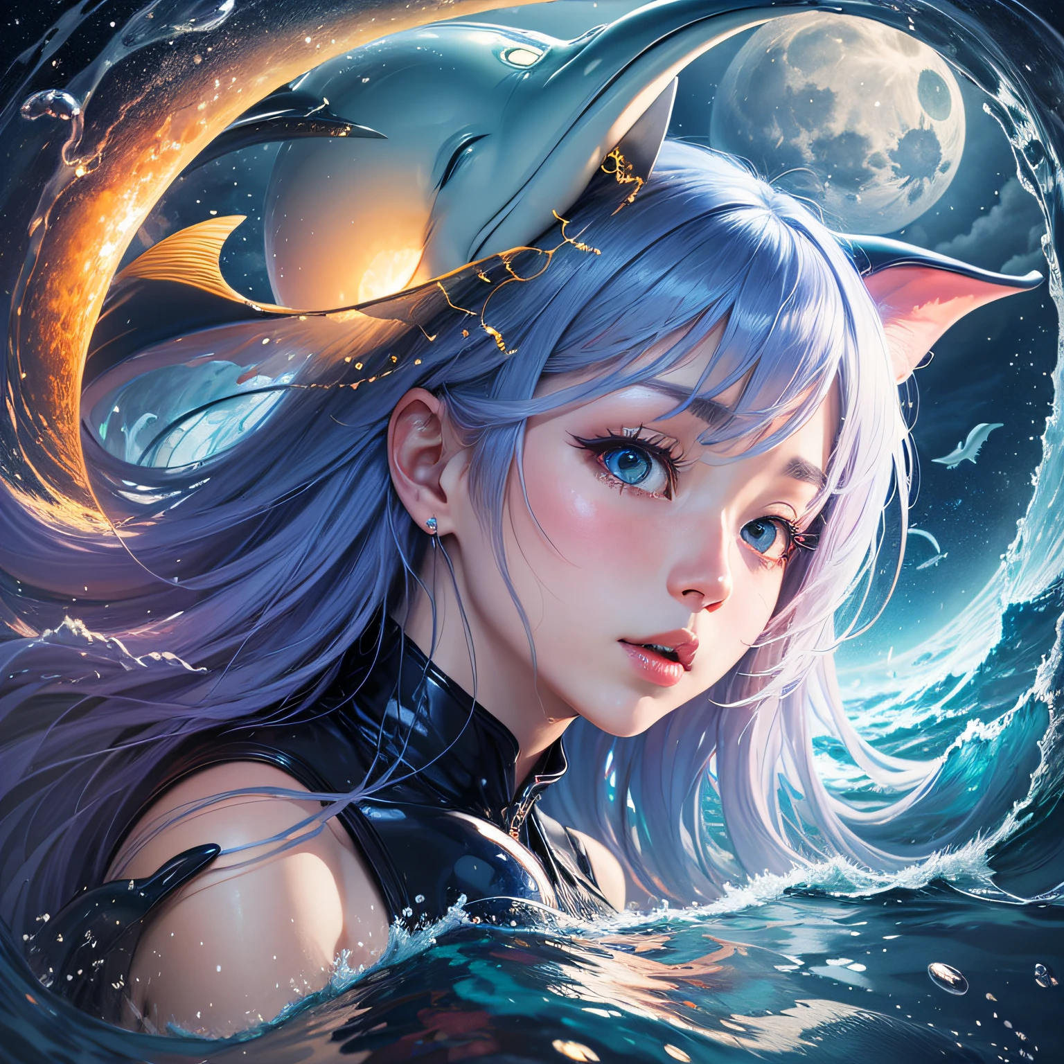 Big Moon、Fantastic flying dolphins、mare、cobalt blue、Metallic odor、A month without people