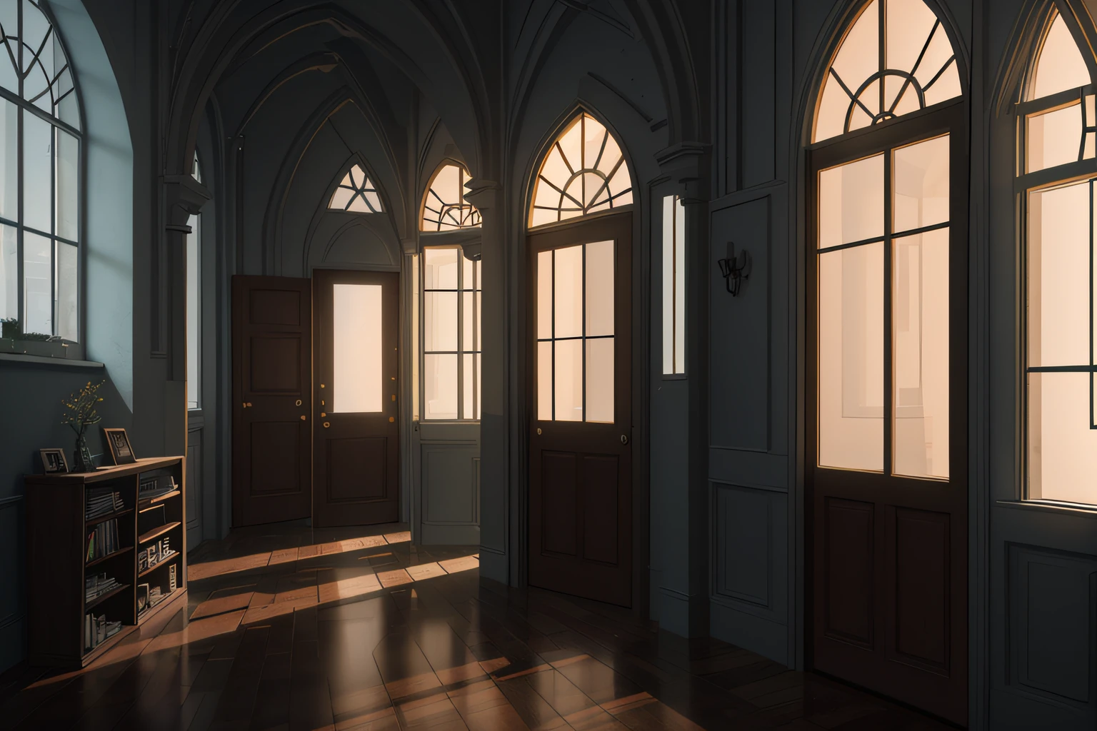 Close up of a room with stone walls and windows、Interior of a medieval cottage、Realistic Unreal Engine 3D Game、Old house。hyper realisitic、rendered in unreal engine 3d、Unreal Engine 3D Rendering、Unreal Engine 3D Rendering、Detailed textures and lighting、rendered in unreal engine 3、Unreal Engine Rendering Style、Photorealistic Unreal Engine --auto
