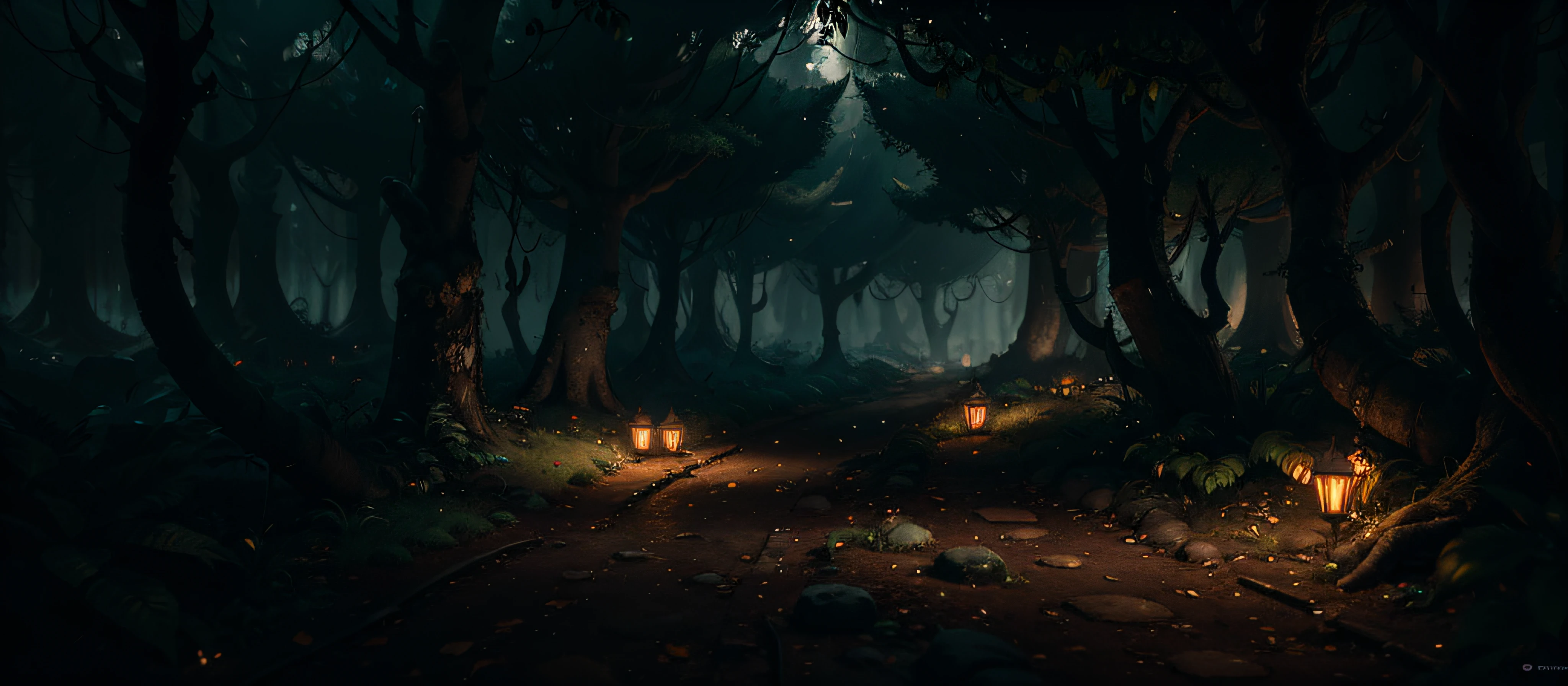 Masterpiece, superlative, (very detailed CG unified 8k wallpaper), dynamic lighting, (charming dark night elf forest), dim forest, meadow, bathed in dark and ethereal light, highlighting every intricate detail, adding fantastic texture to the scene, mysterious era, fantastic details, rainy weather, mysterious, warm and friendly atmosphere, atmospheric dust, underground scattering, ray tracing, depth of field, bokeh, vivid colors, cinematic hard lighting, realistic shadows, beautiful luminous details, Film, octane rendering, ray tracing, concept art, reality, Unreal Engine 5