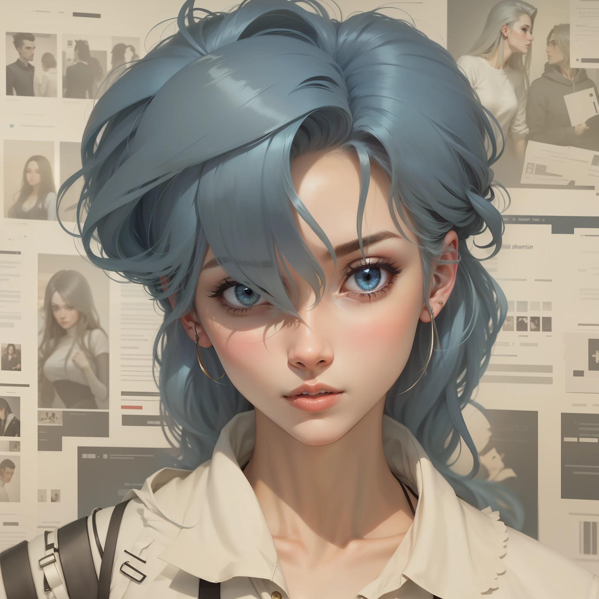 Change the gender to the female version of the long-haired version