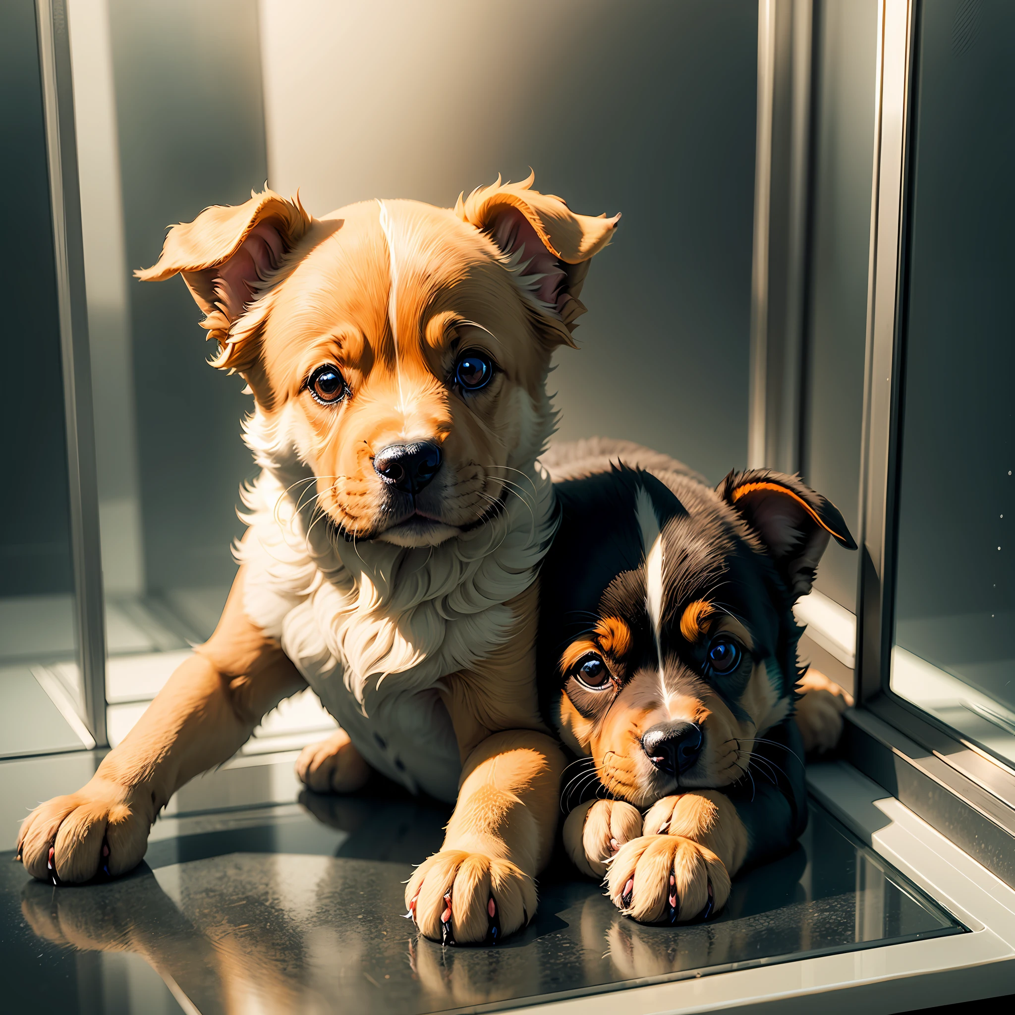 A puppy made of glass --auto